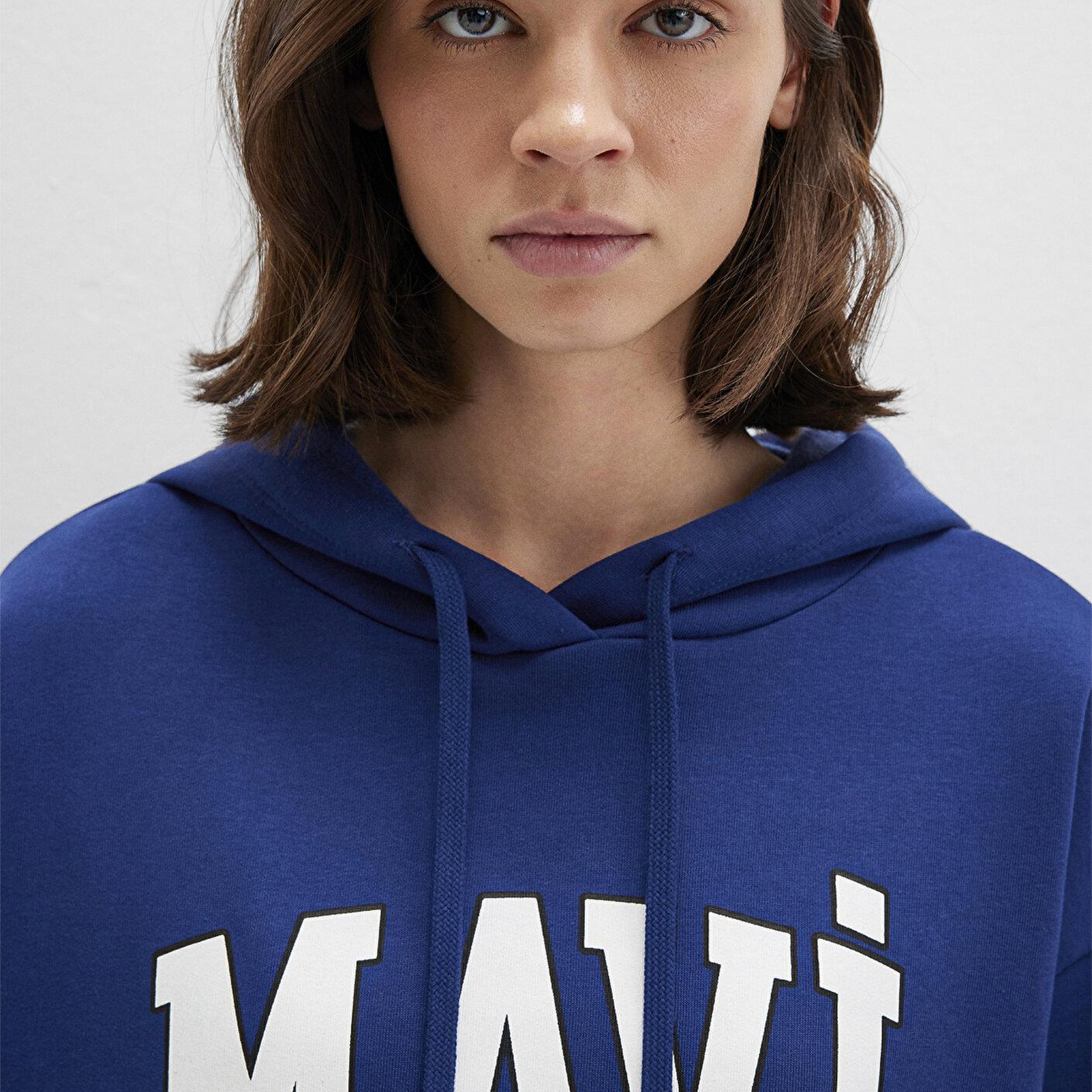 Mavi Mavi Logo Baskılı Kapüşonlu Lacivert Sweatshirt 1600361-70722