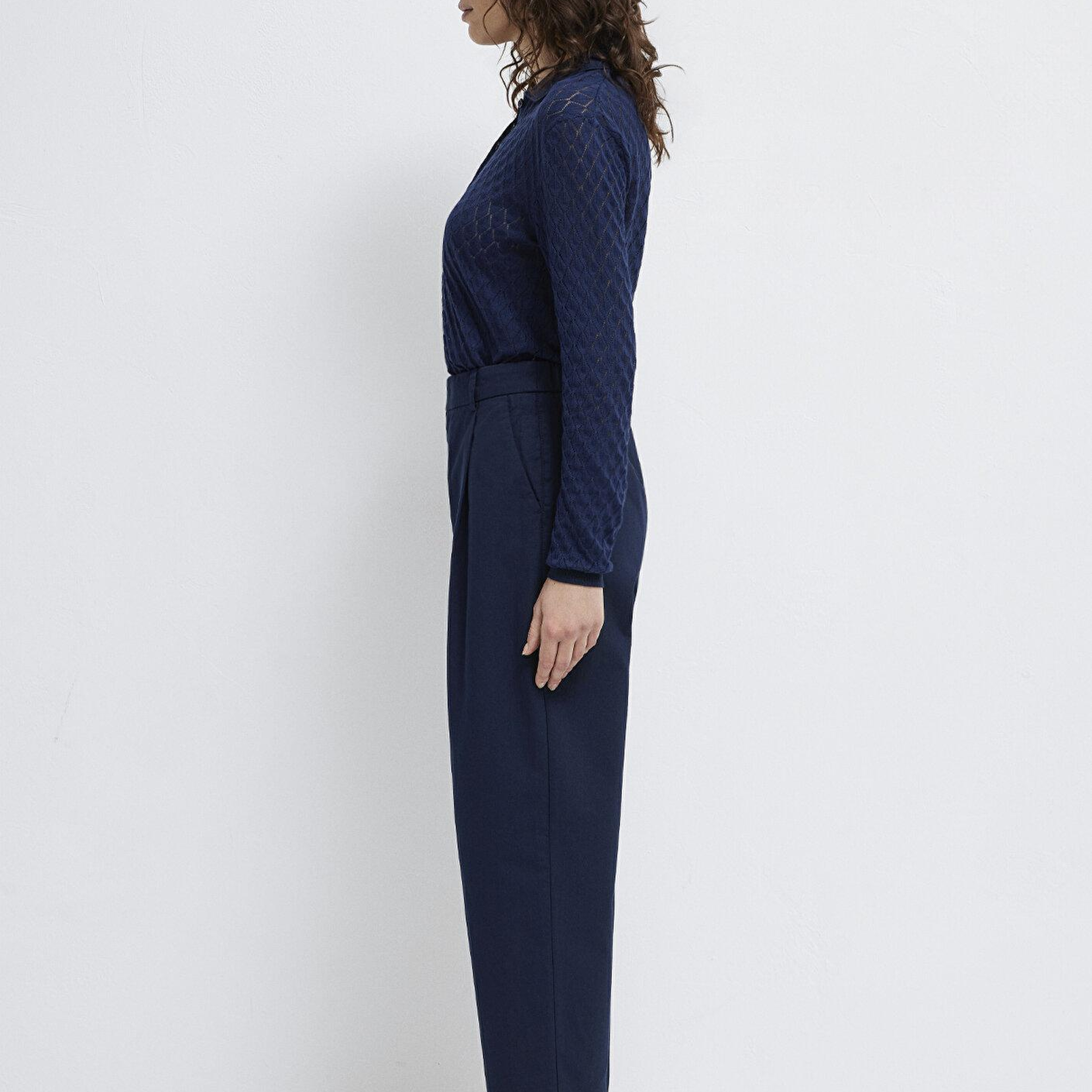 Mavi Lacivert Pilili Pantolon 1011147-82318
