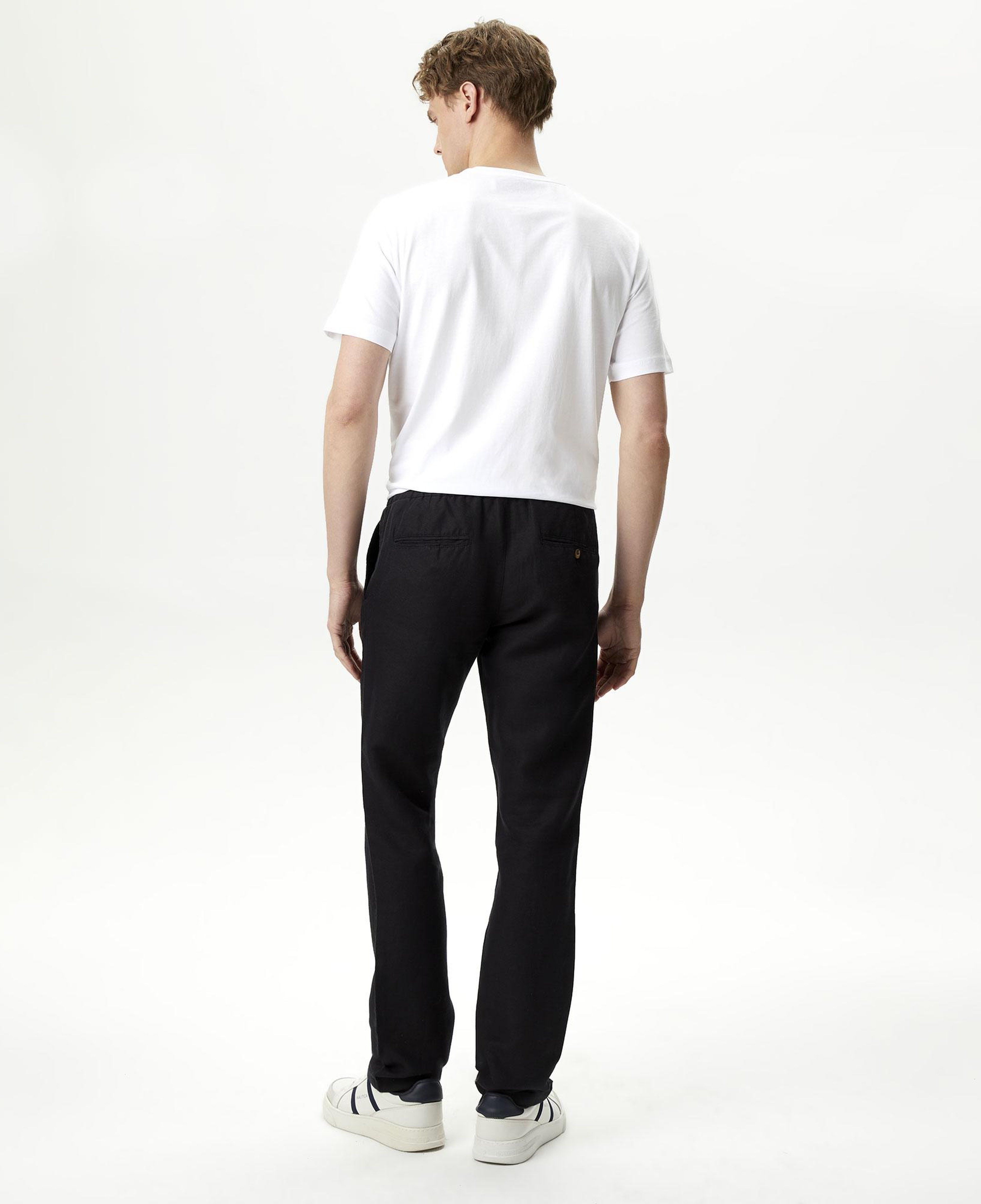 Nautica Erkek Siyah Classic Fit Keten Karışımlı Pantolon
