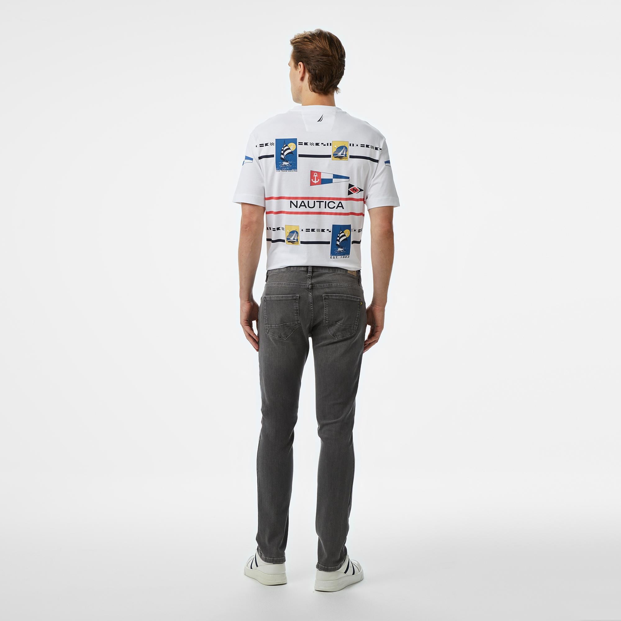 Nautica Erkek Gri Slim Fit Jean