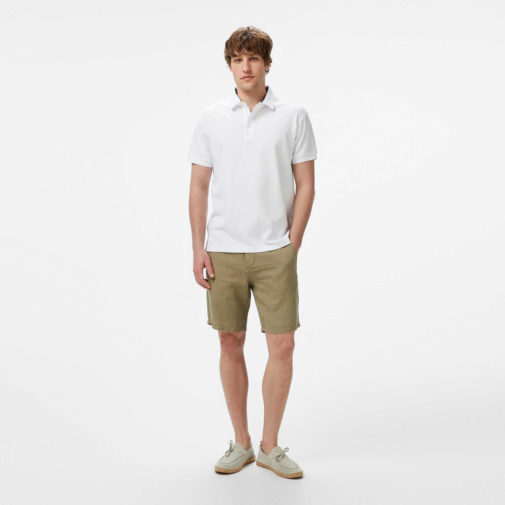 Nautica Erkek Beyaz Classic Fit Polo