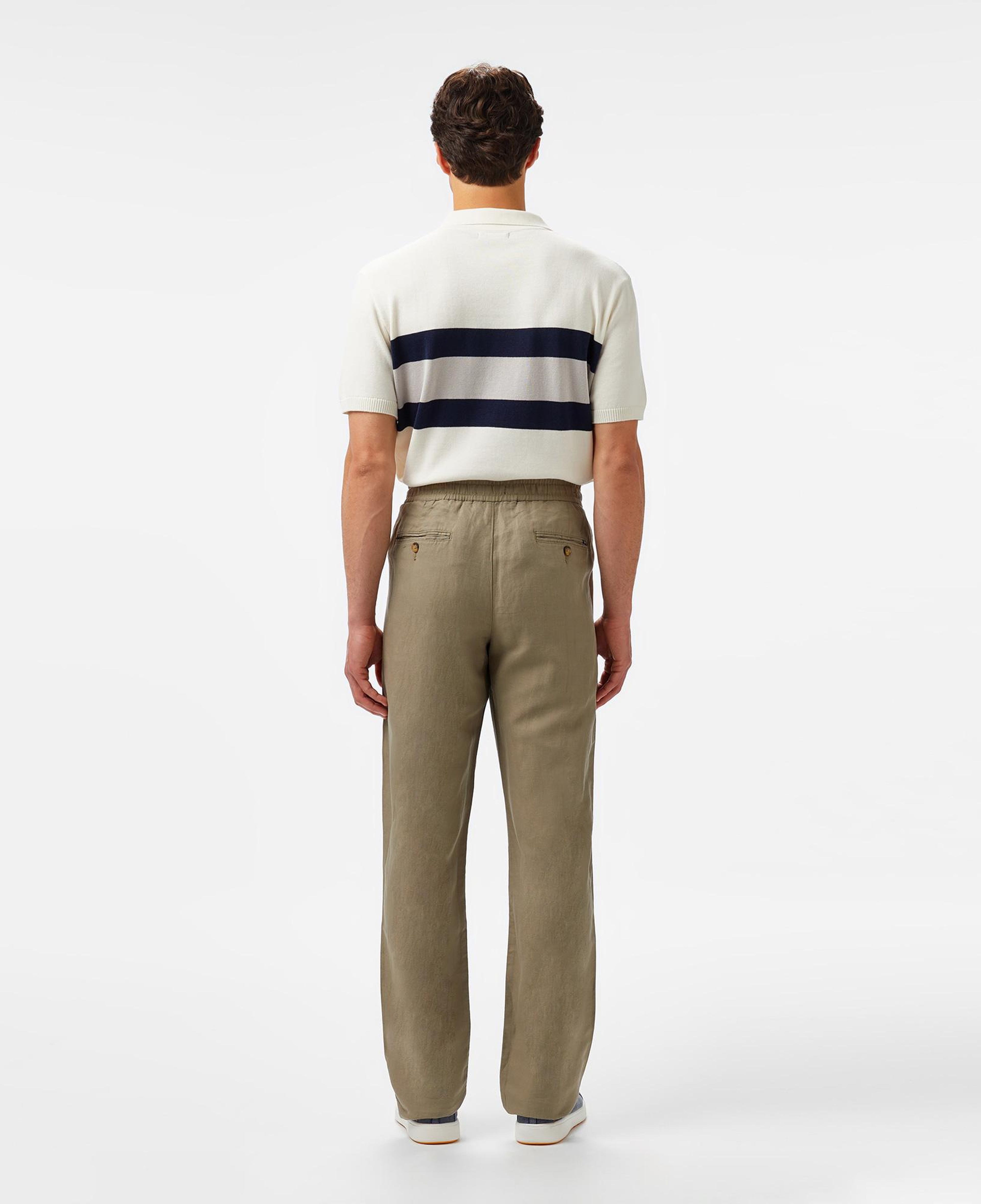 Nautica Erkek Yeşil Classic Fit Keten Karışımlı Pantolon