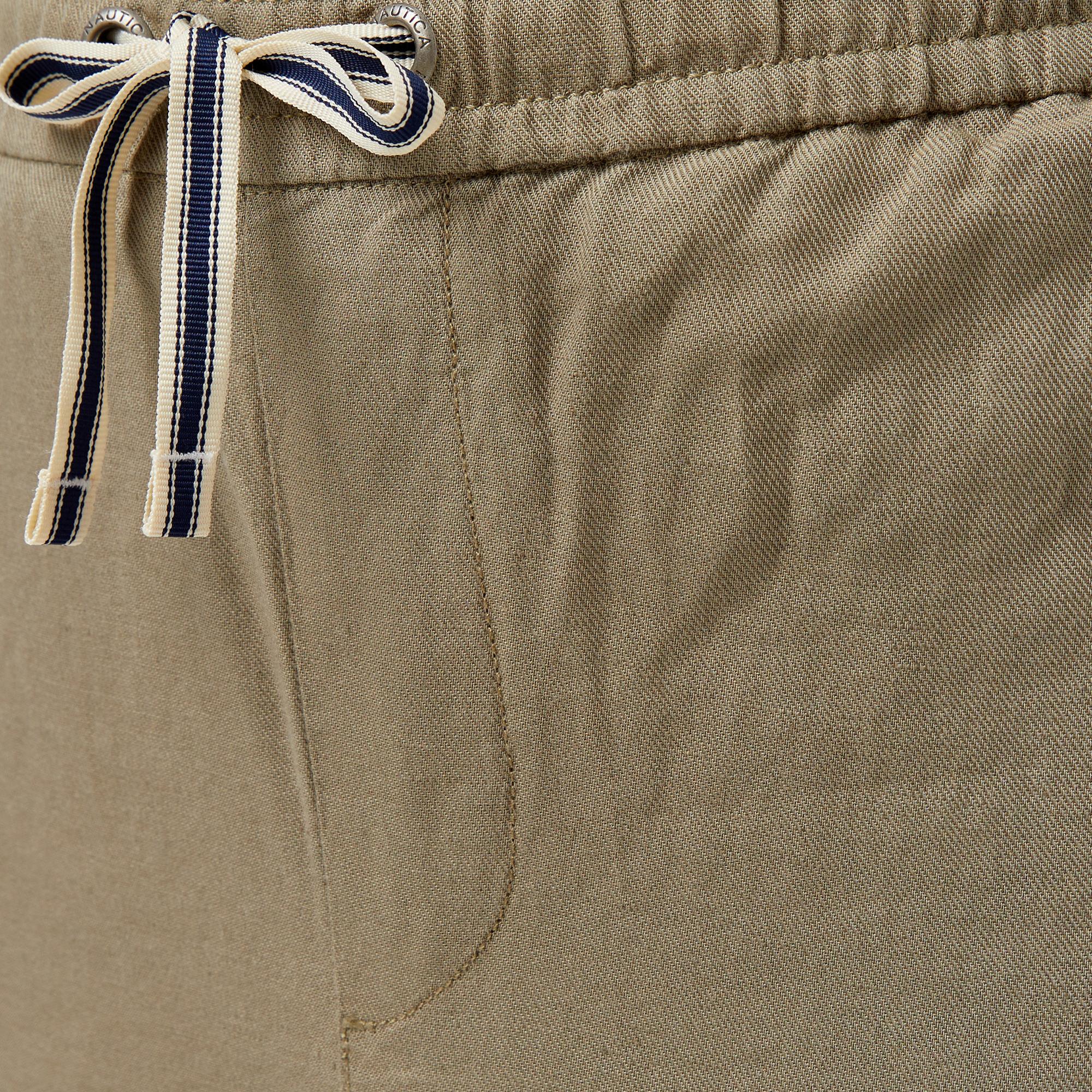 Nautica Erkek Yeşil Classic Fit Keten Karışımlı Pantolon