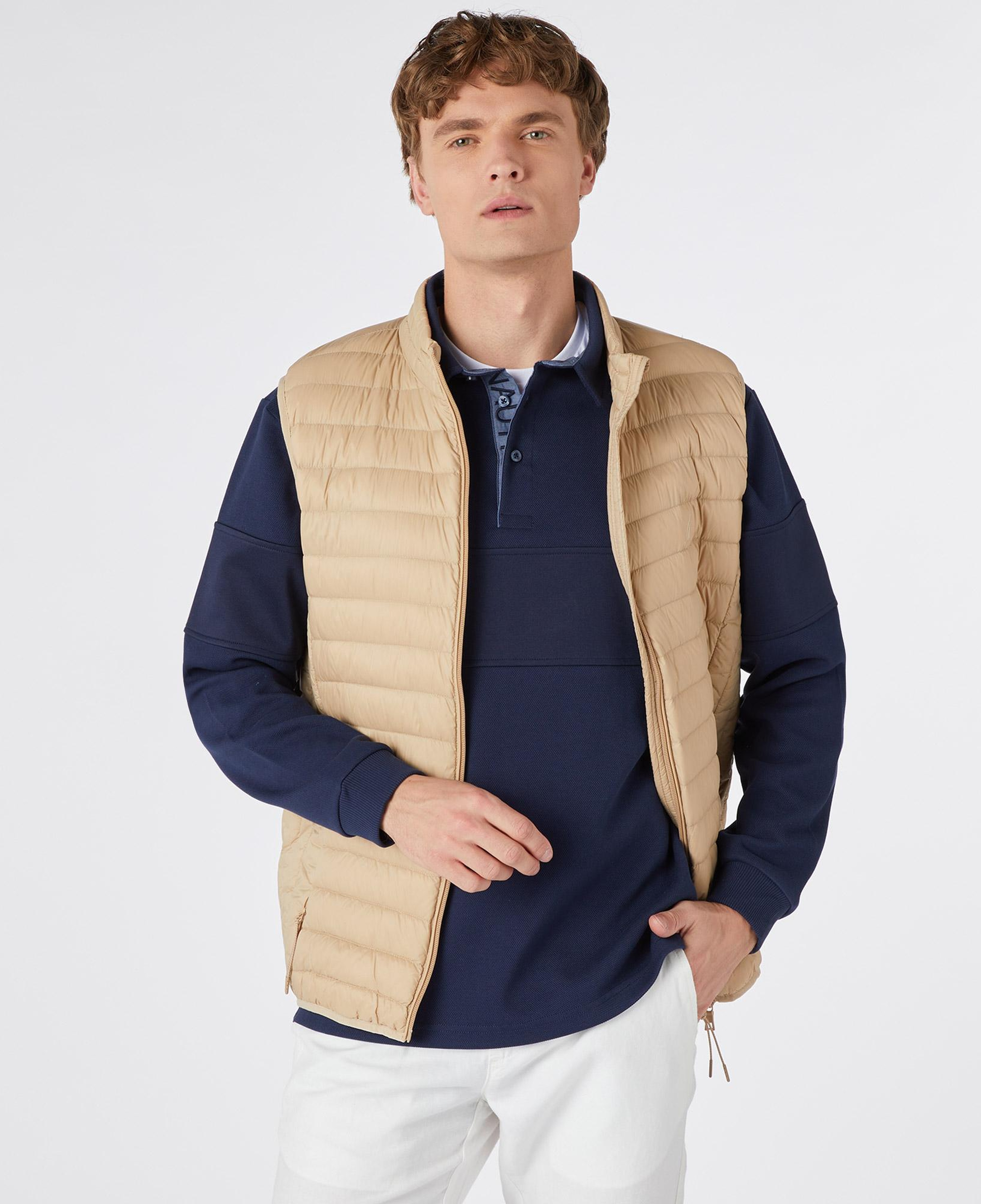 Nautica Erkek Bej Standart Fit Yelek