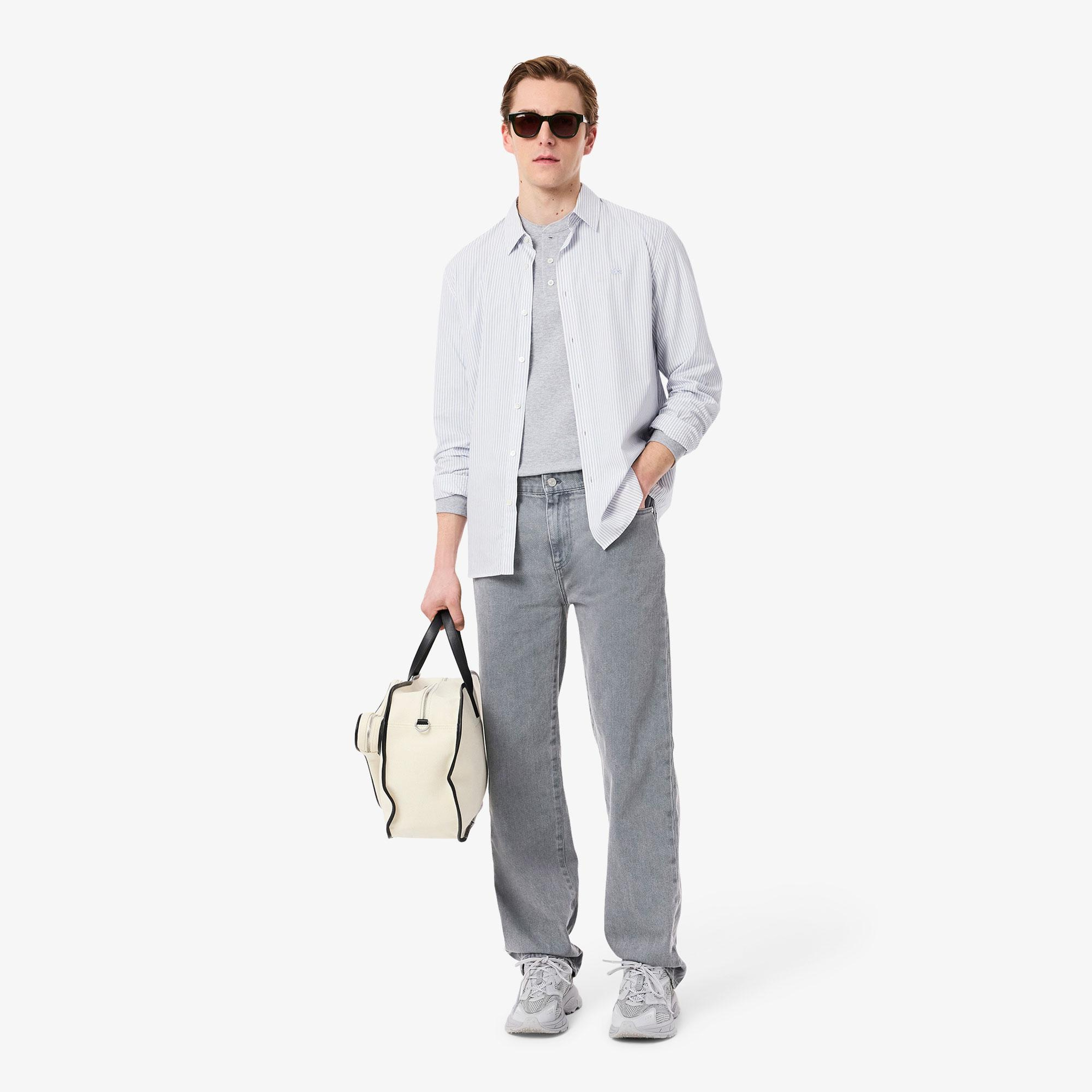 Erkek Straight Fit Gri Jean Pantolon