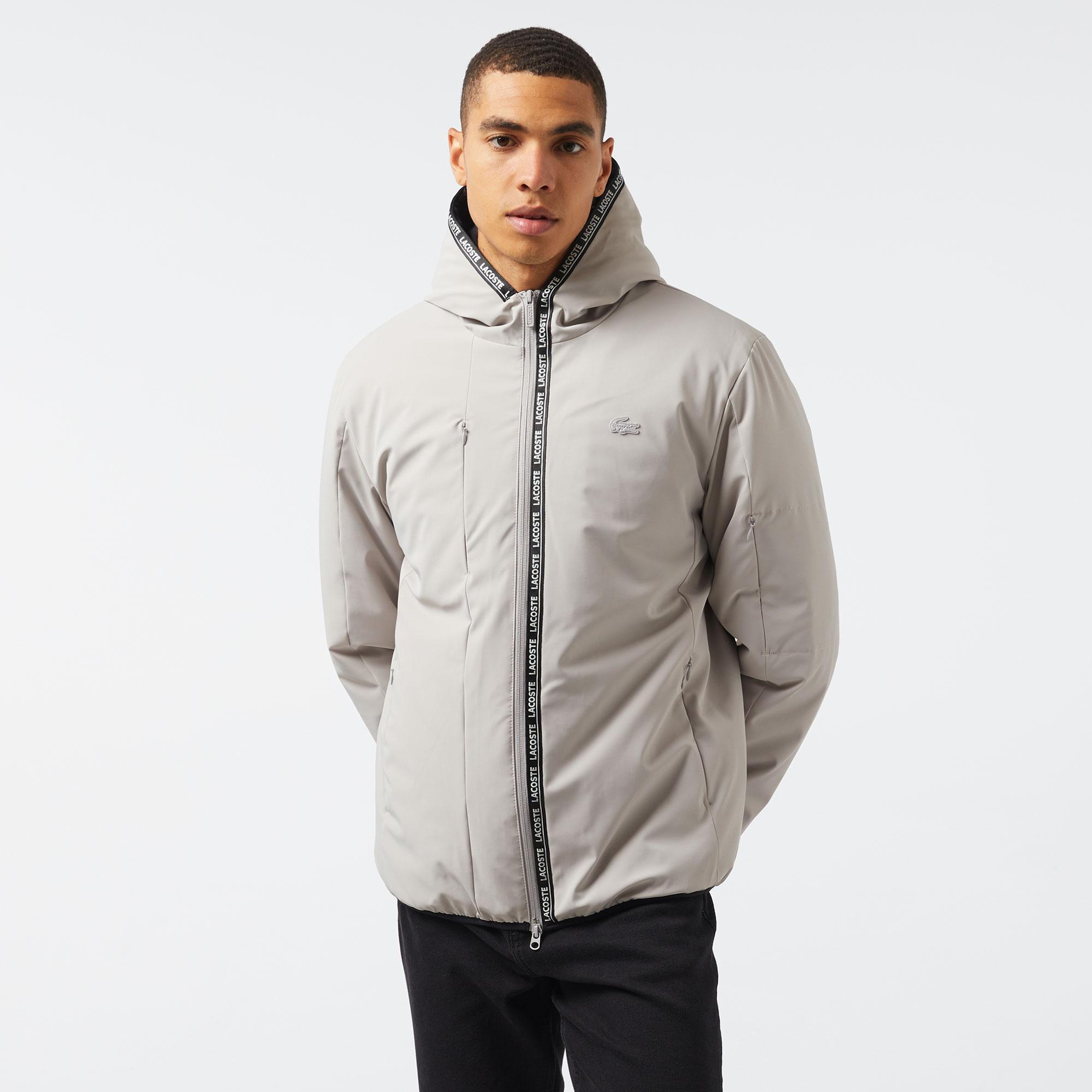 Erkek Regular Fit Kapüşonlu Gri Mont