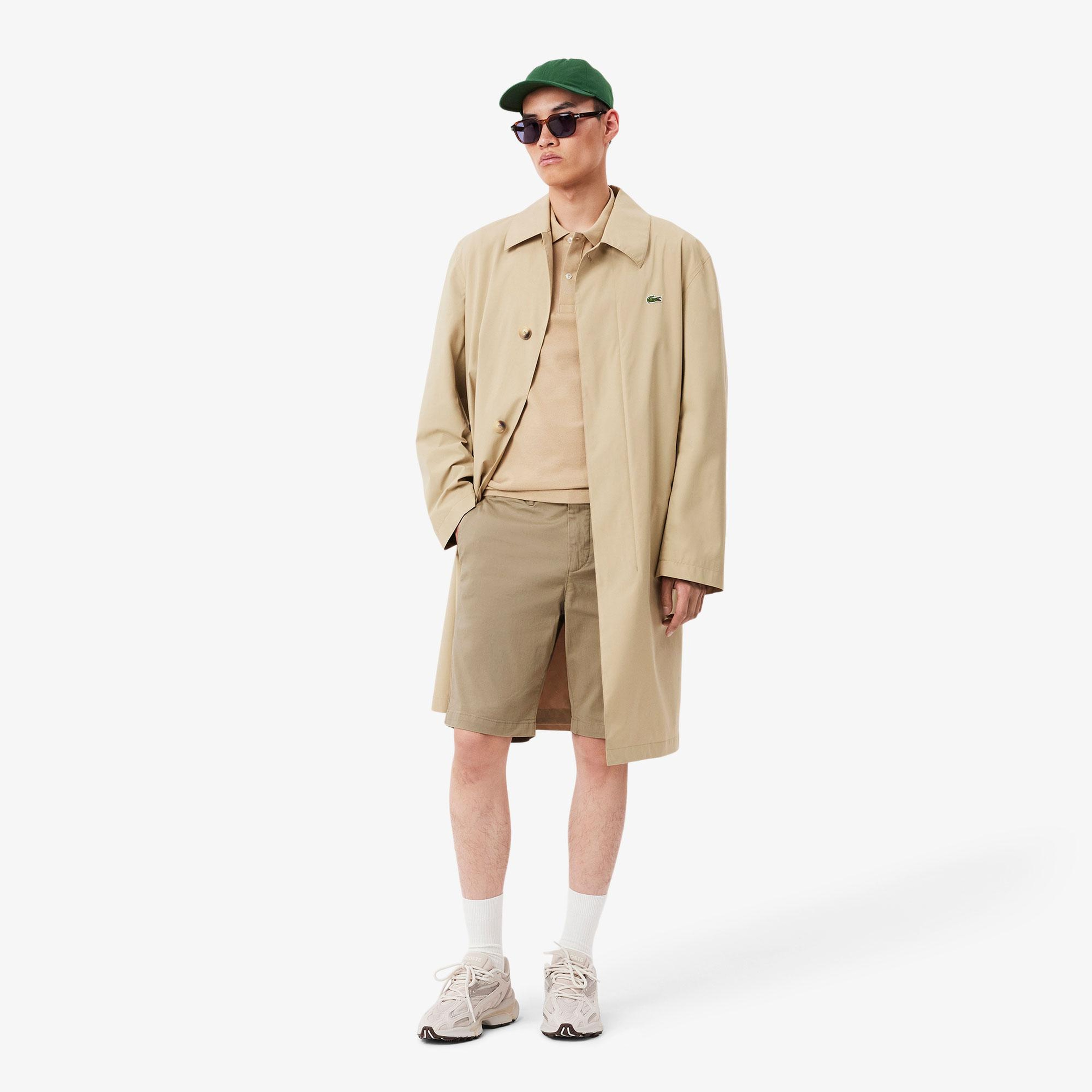 Erkek Slim Fit Bej Bermuda Şort