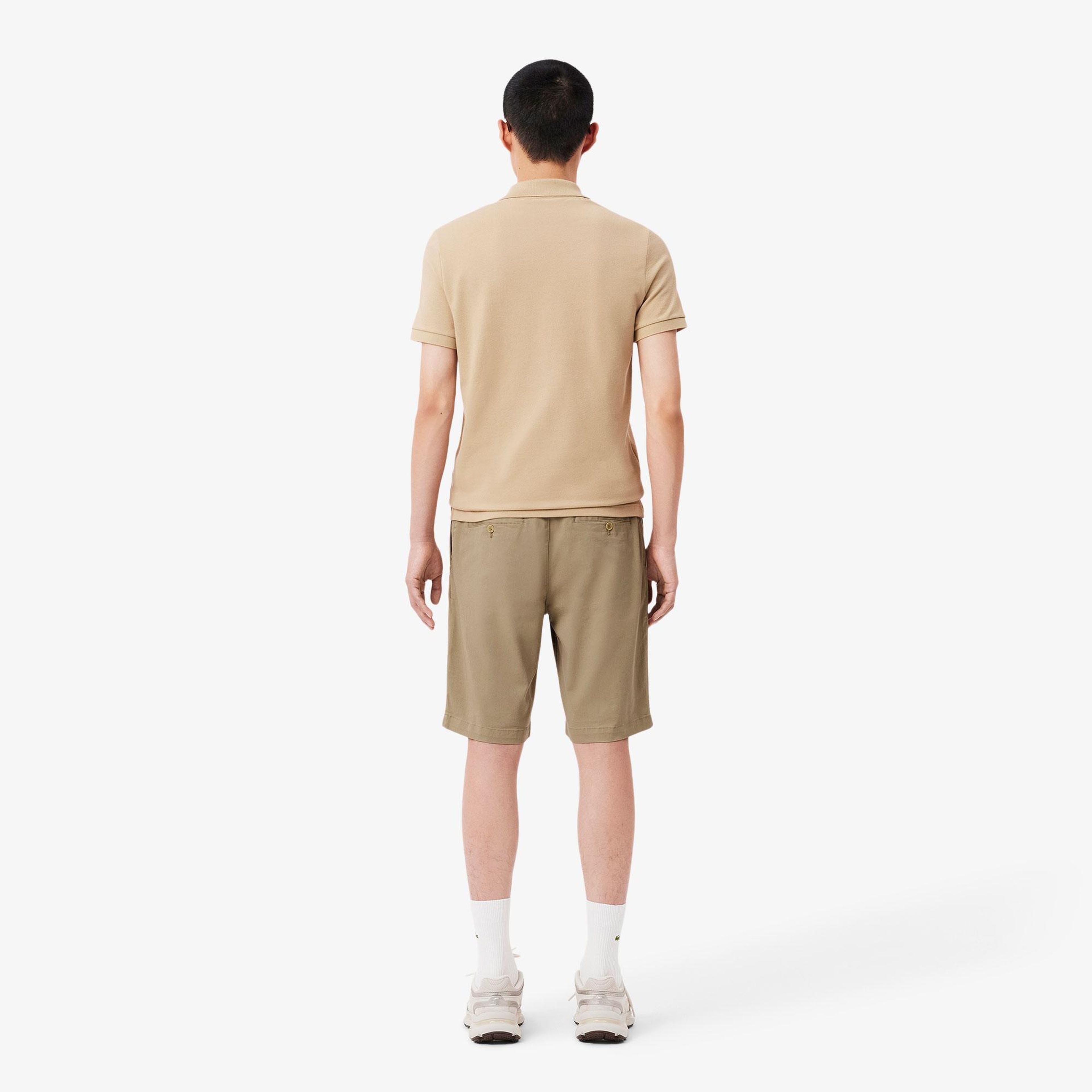 Erkek Slim Fit Bej Bermuda Şort