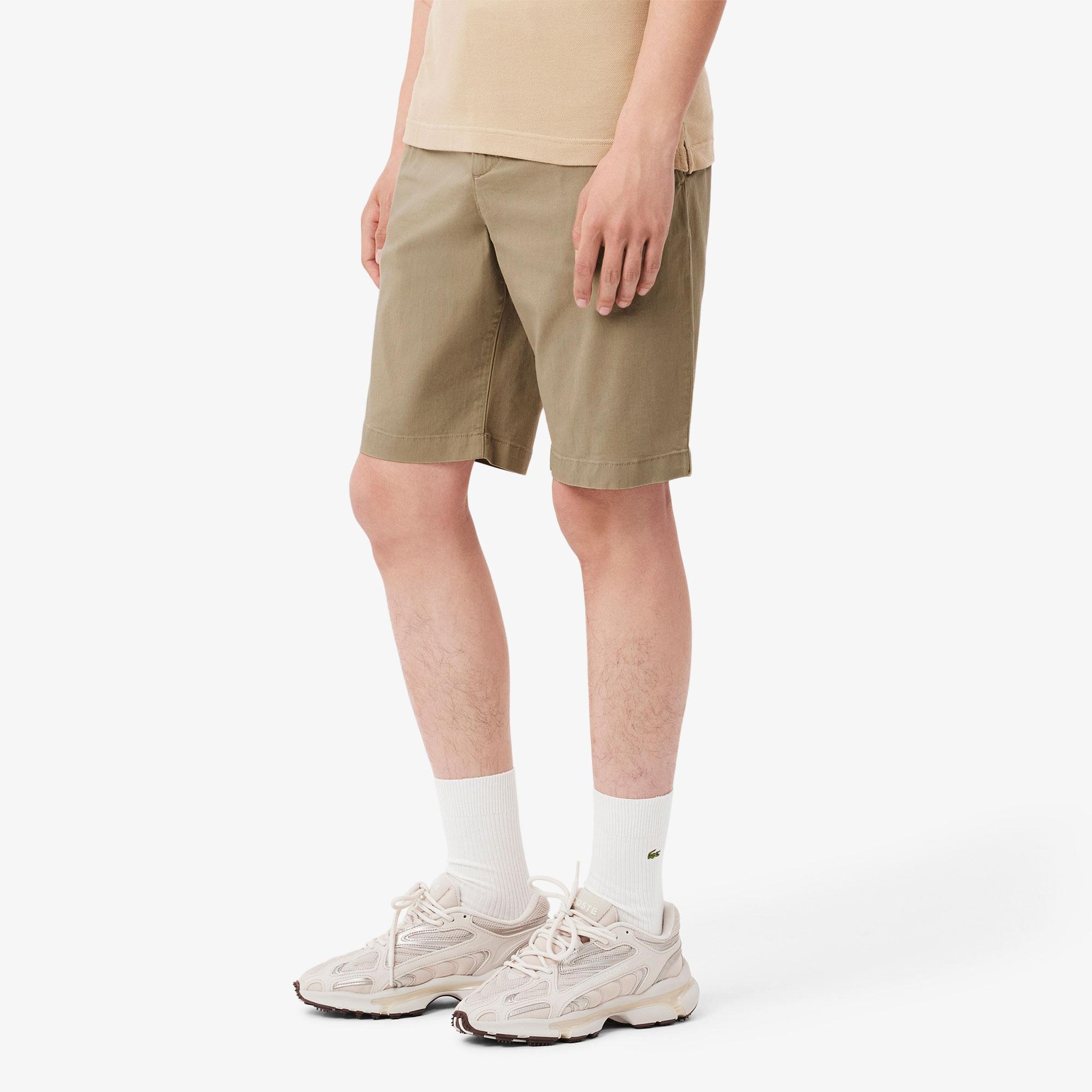 Erkek Slim Fit Bej Bermuda Şort