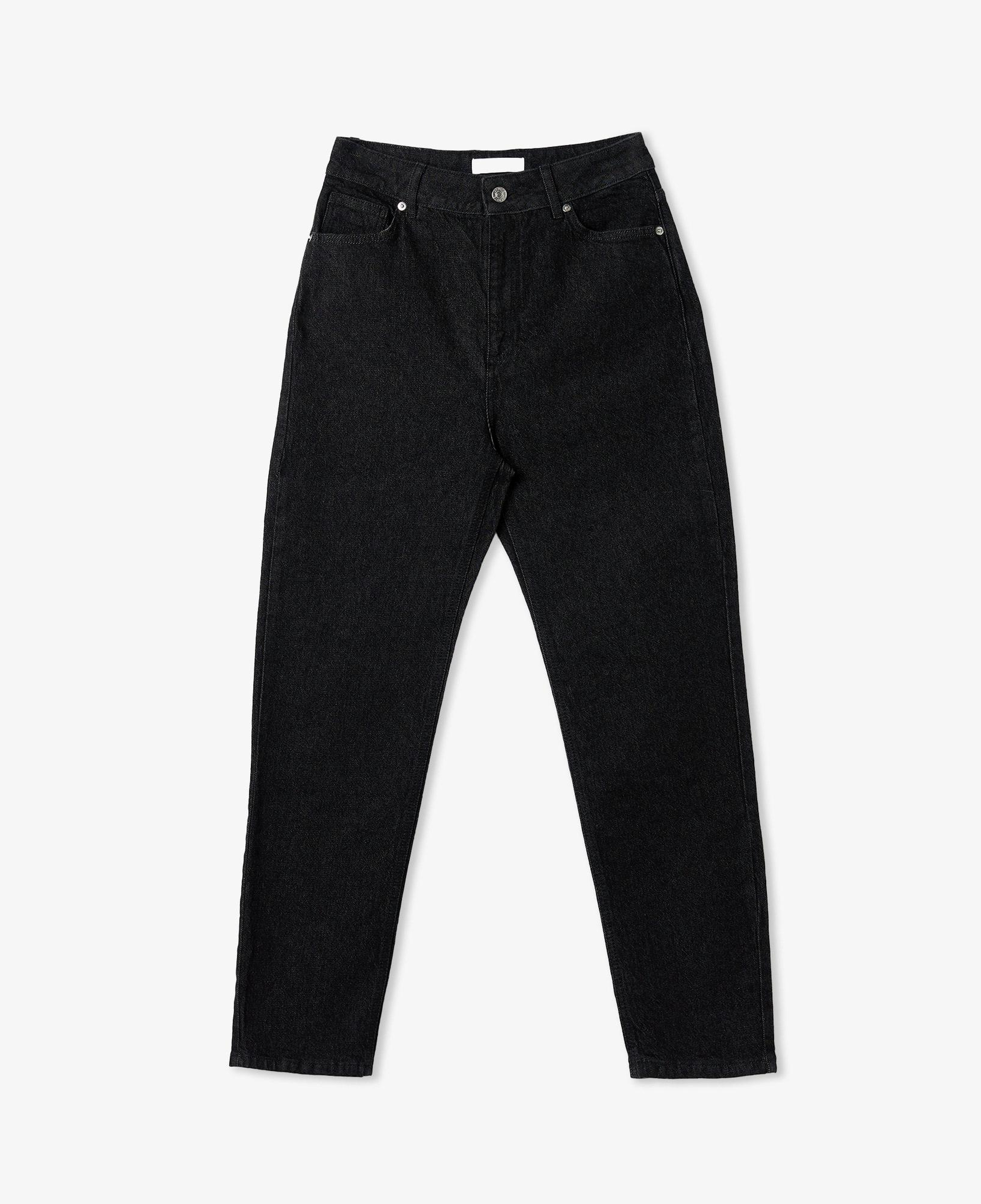 Kadın Regular Fit Denim Siyah Pantolon