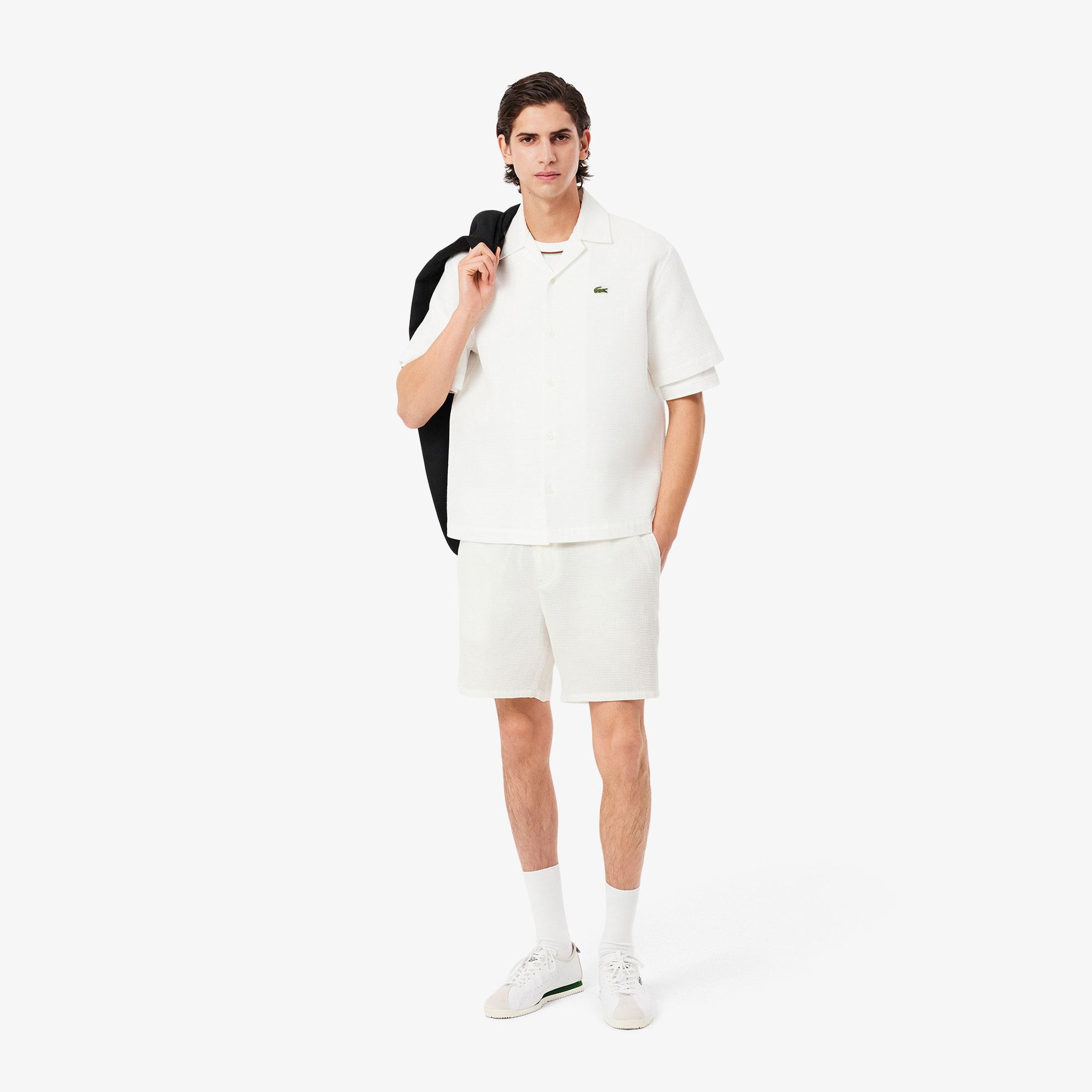 Erkek Relaxed Fit Beyaz Şort