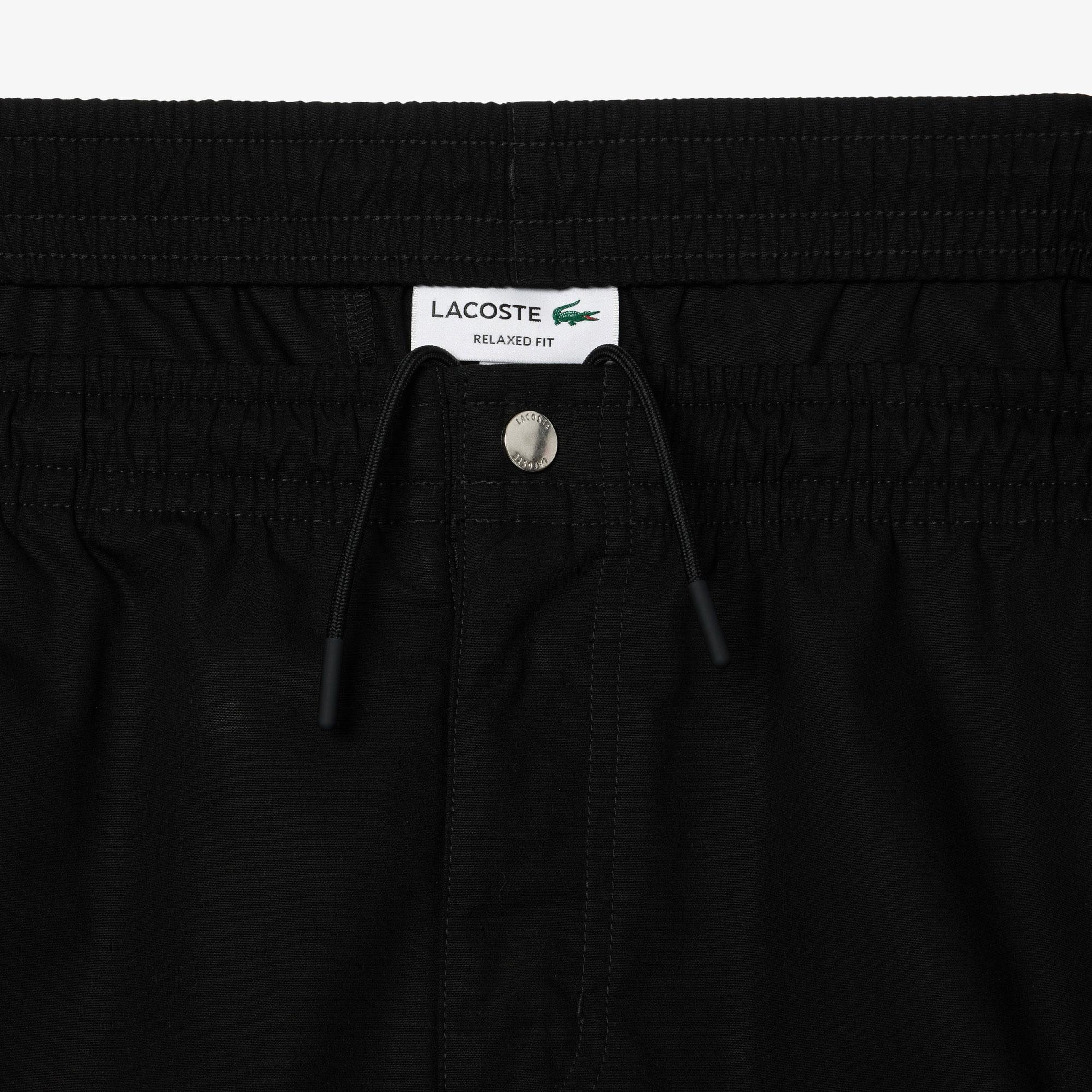 Erkek Relaxed Fit Fermuarlı Siyah Şort