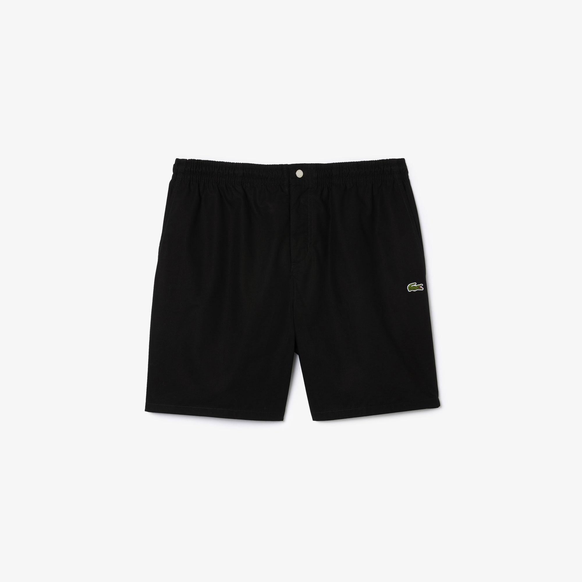 Erkek Relaxed Fit Fermuarlı Siyah Şort