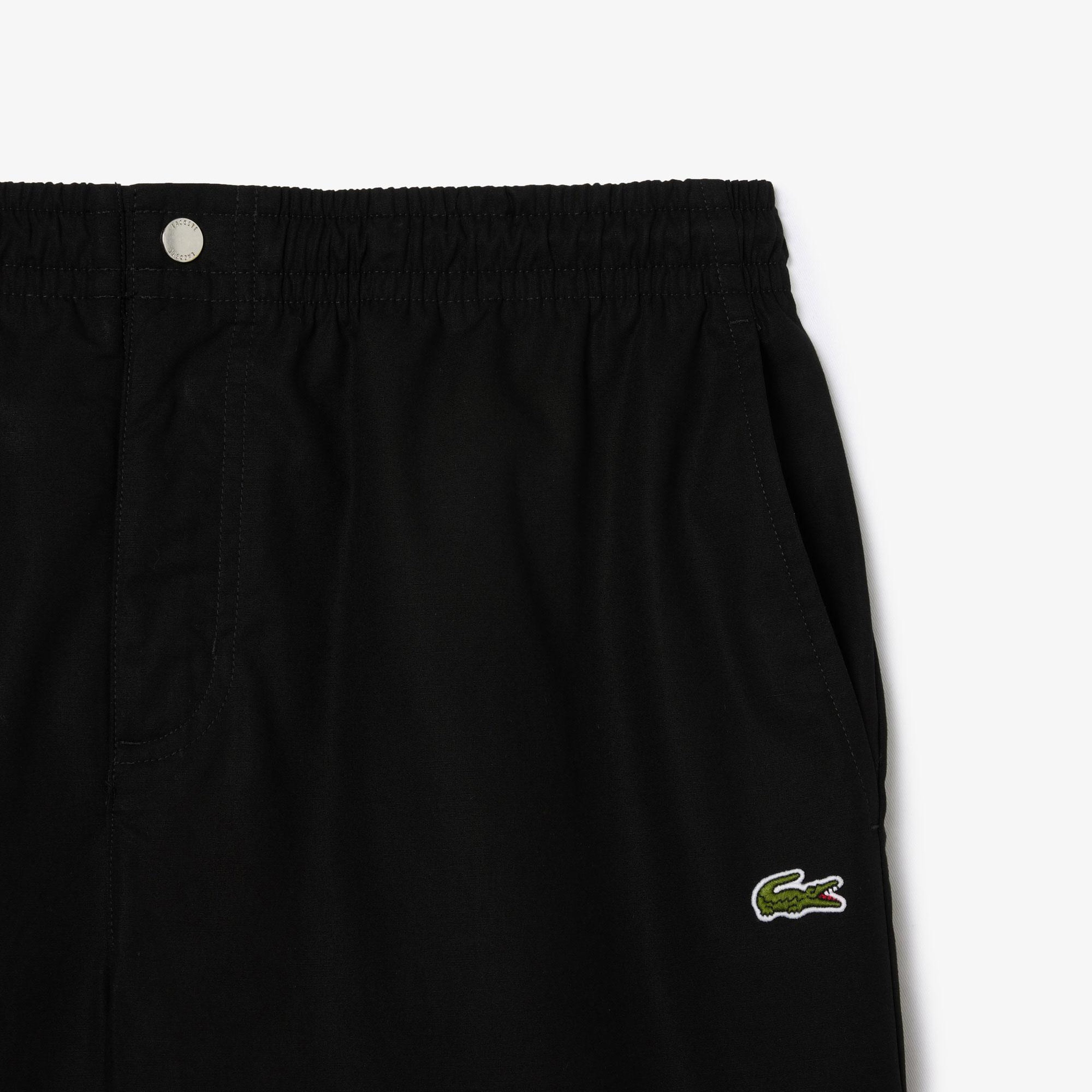 Erkek Relaxed Fit Fermuarlı Siyah Şort