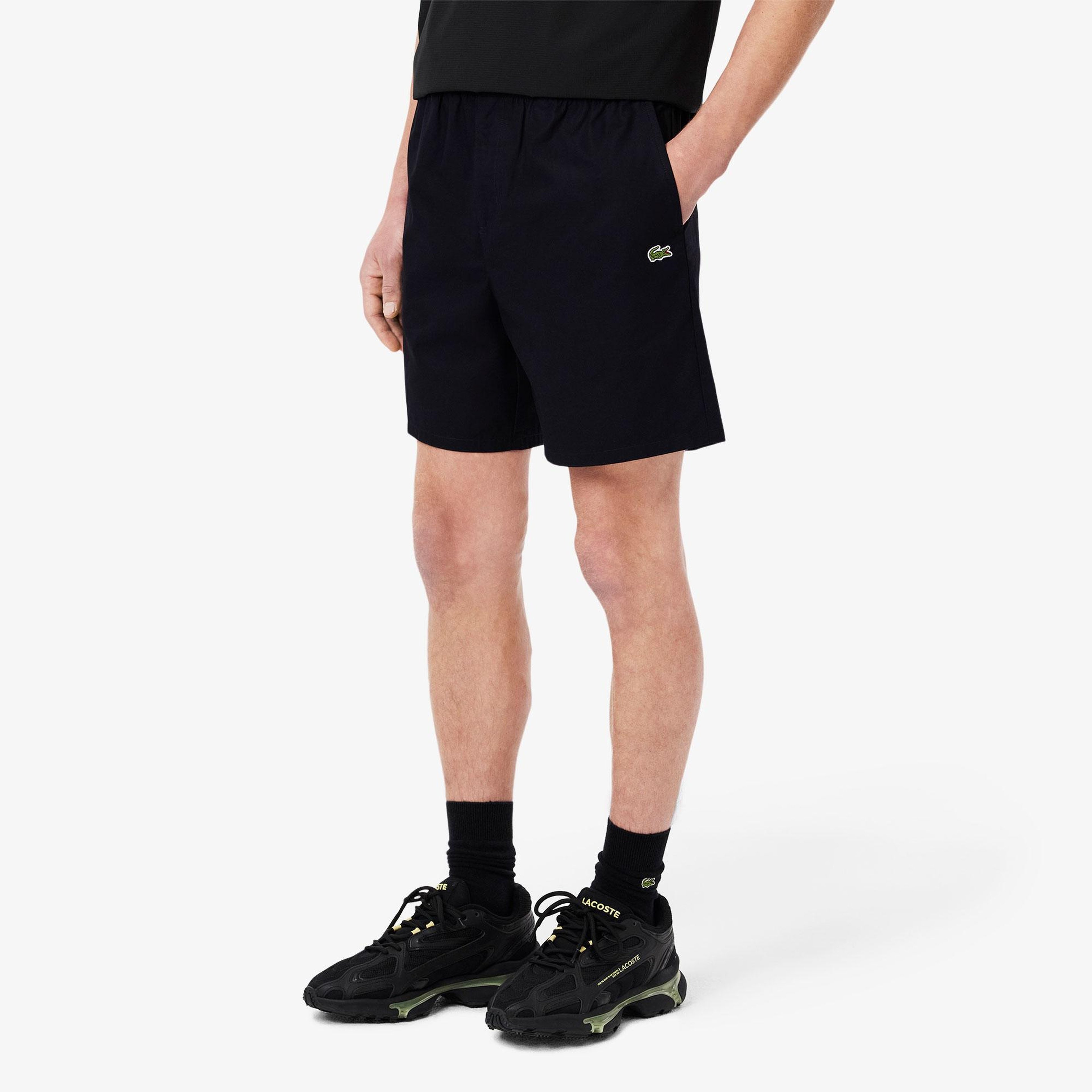 Erkek Relaxed Fit Fermuarlı Siyah Şort