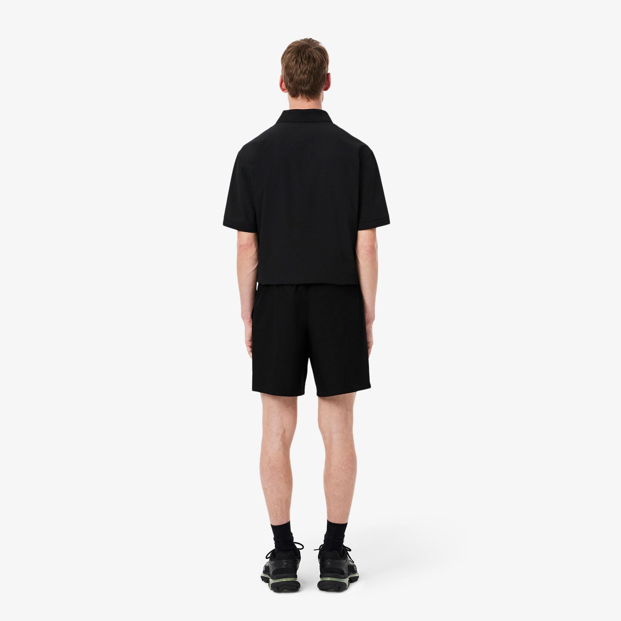 Erkek Relaxed Fit Fermuarlı Siyah Şort