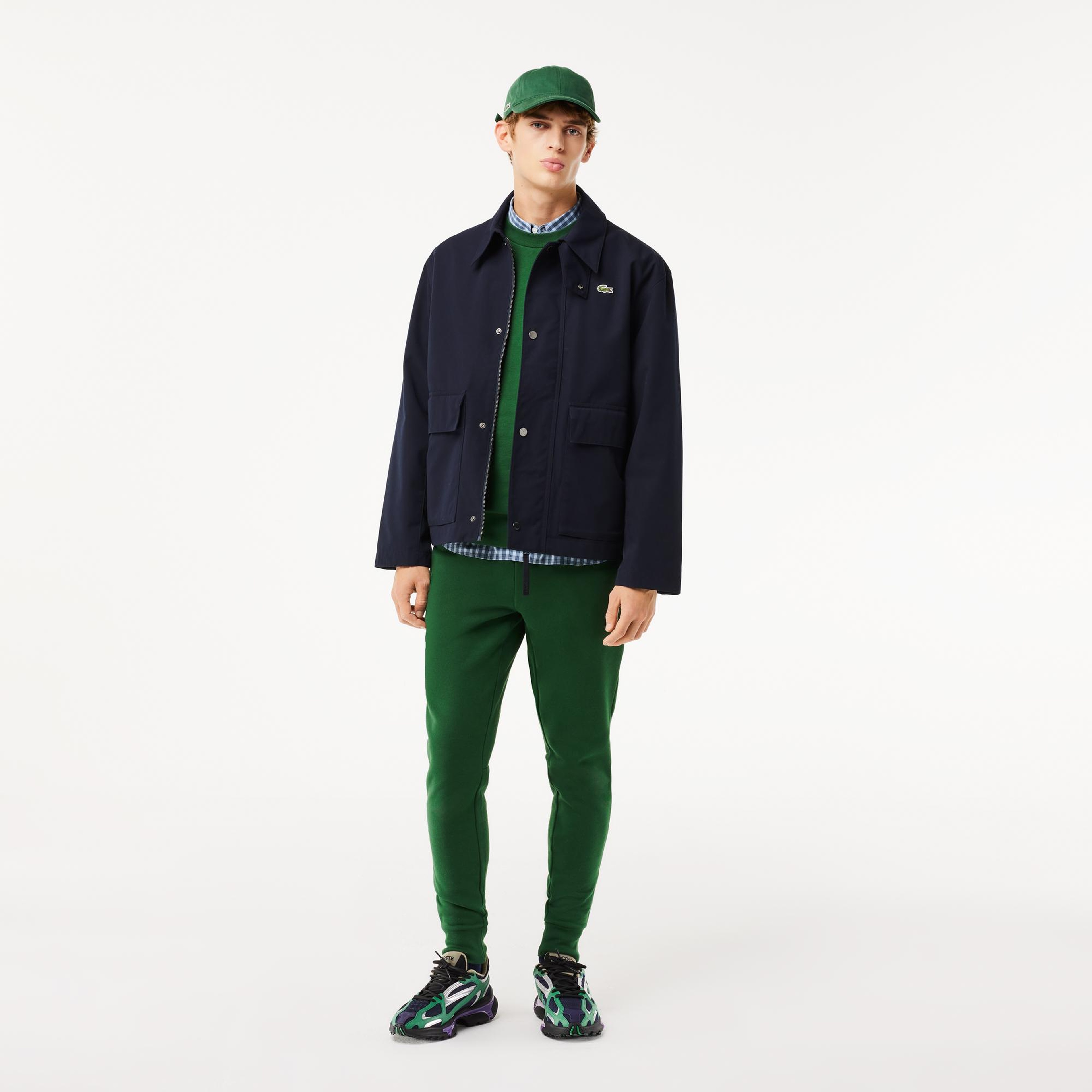 Erkek Classic Fit Bisiklet Yaka Organik Pamuk Koyu Yeşil Sweatshirt