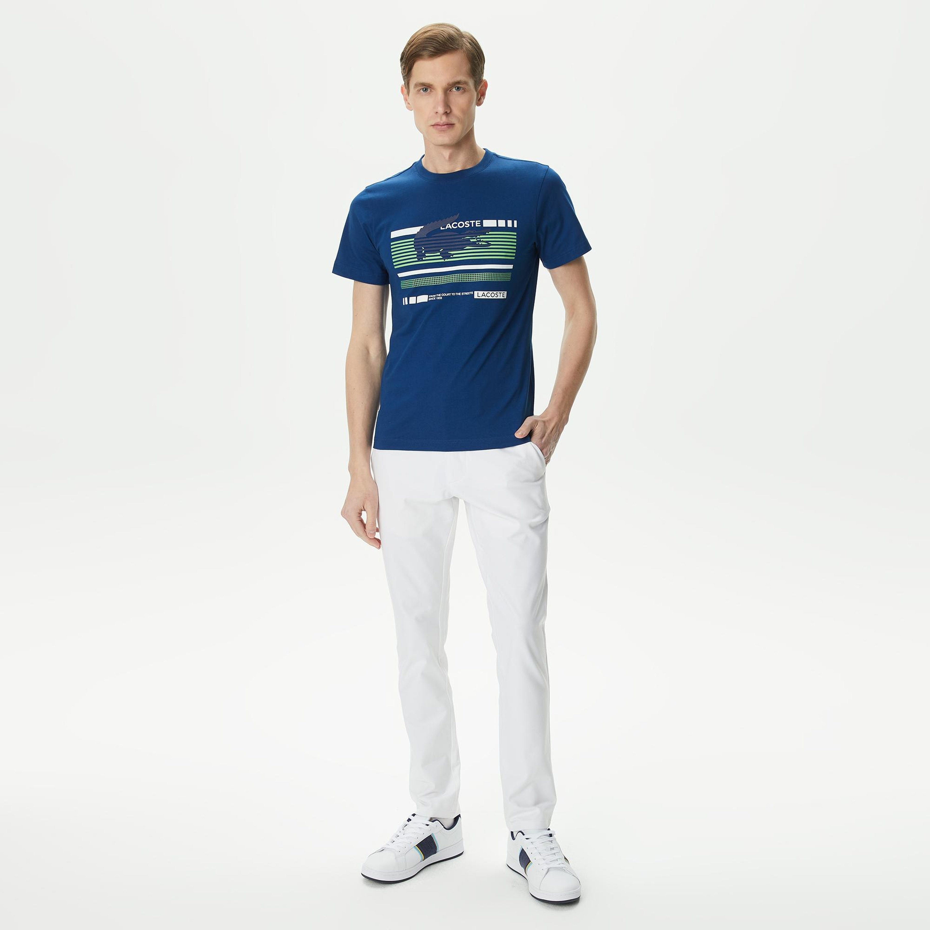 Erkek Slim Fit Beyaz Pantolon