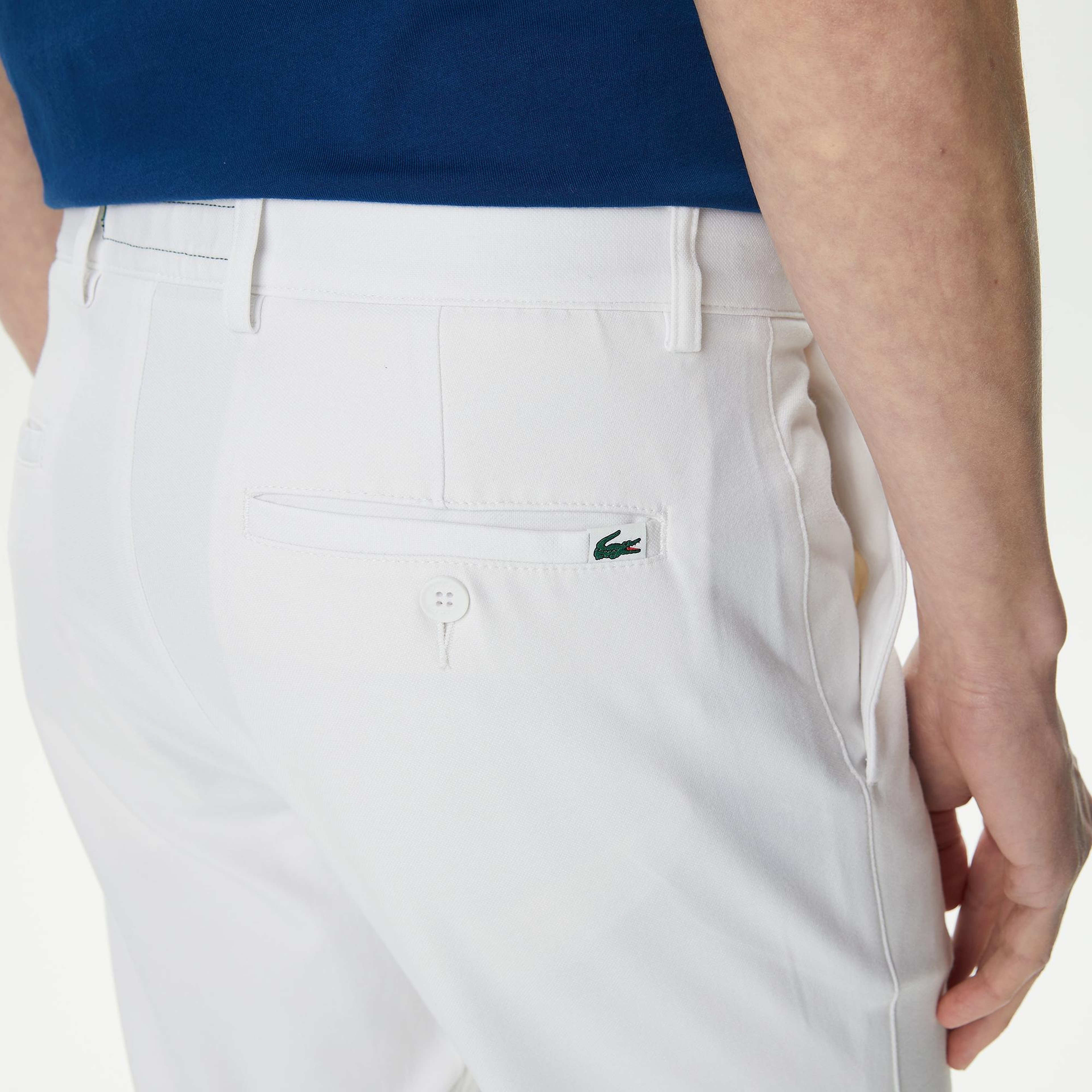 Erkek Slim Fit Beyaz Pantolon