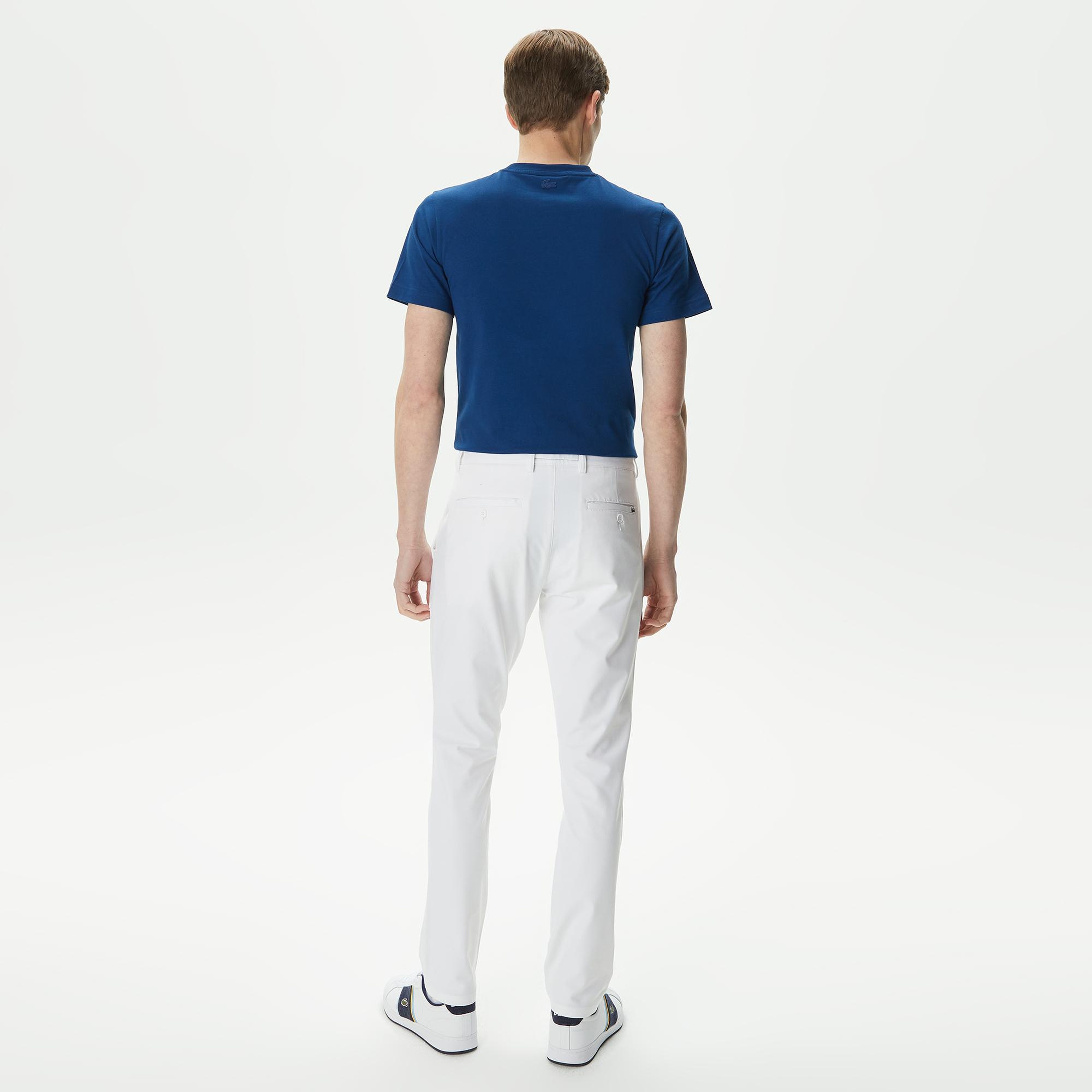 Erkek Slim Fit Beyaz Pantolon