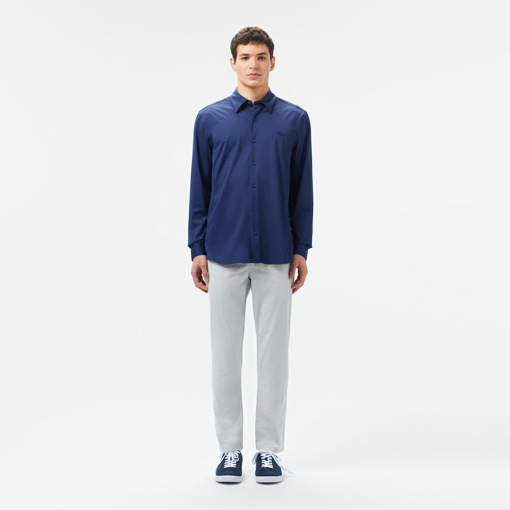 Erkek Slim Fit Lacivert Gömlek