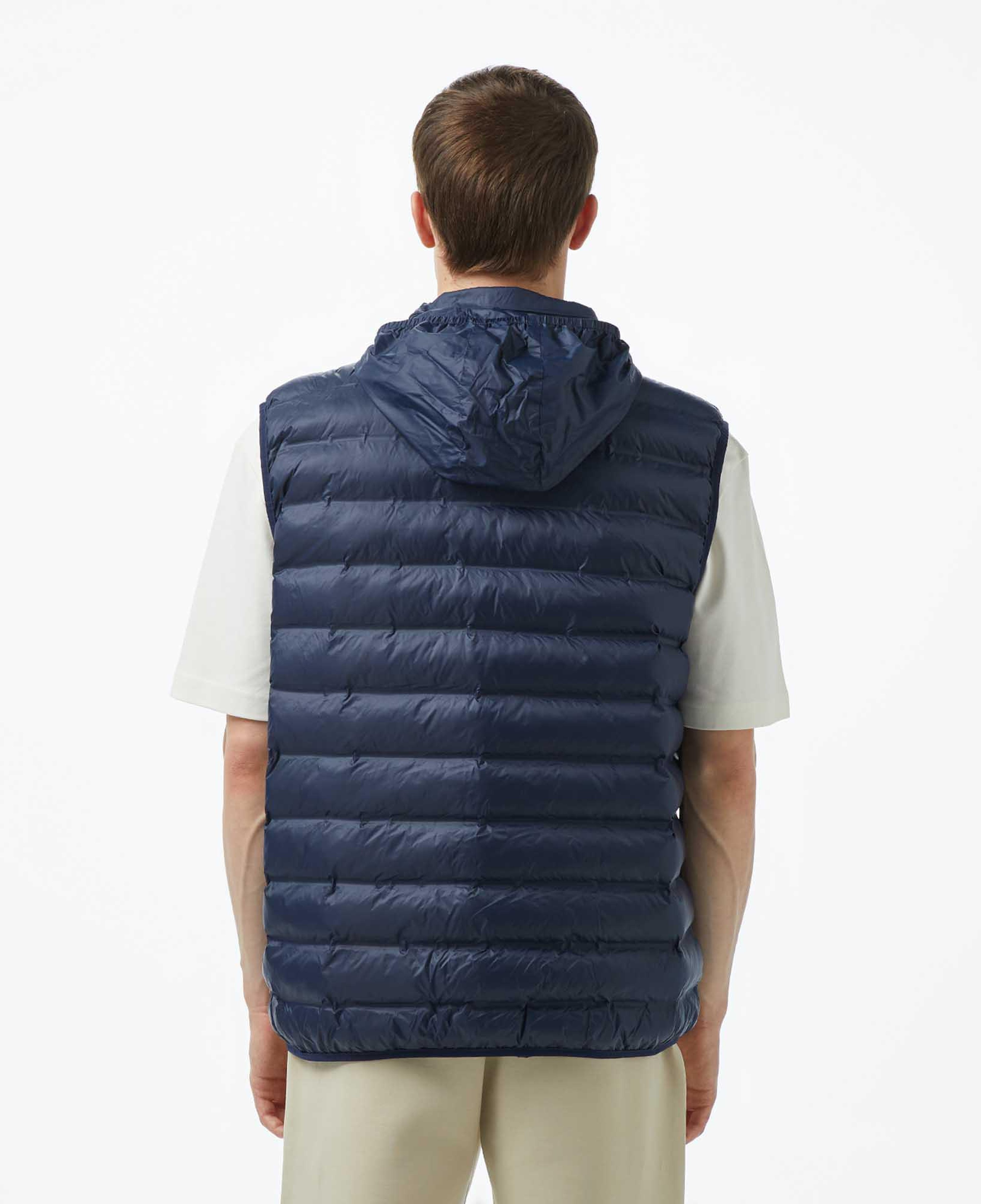 Erkek Slim Fit Kapüşonlu Lacivert Yelek