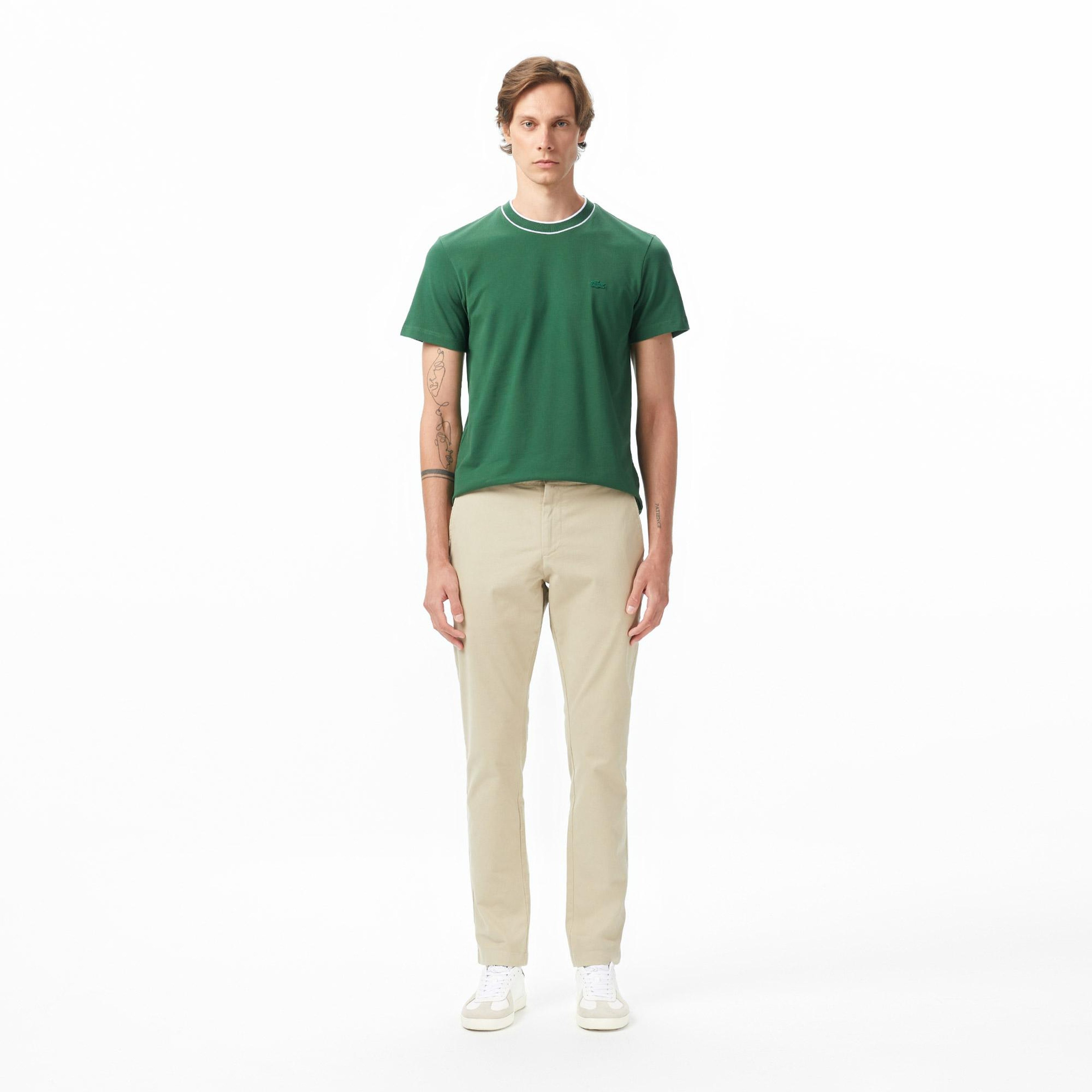 Lacoste Erkek Slim Fit Kahverengi Chino Modal Karışımlı Pantolon