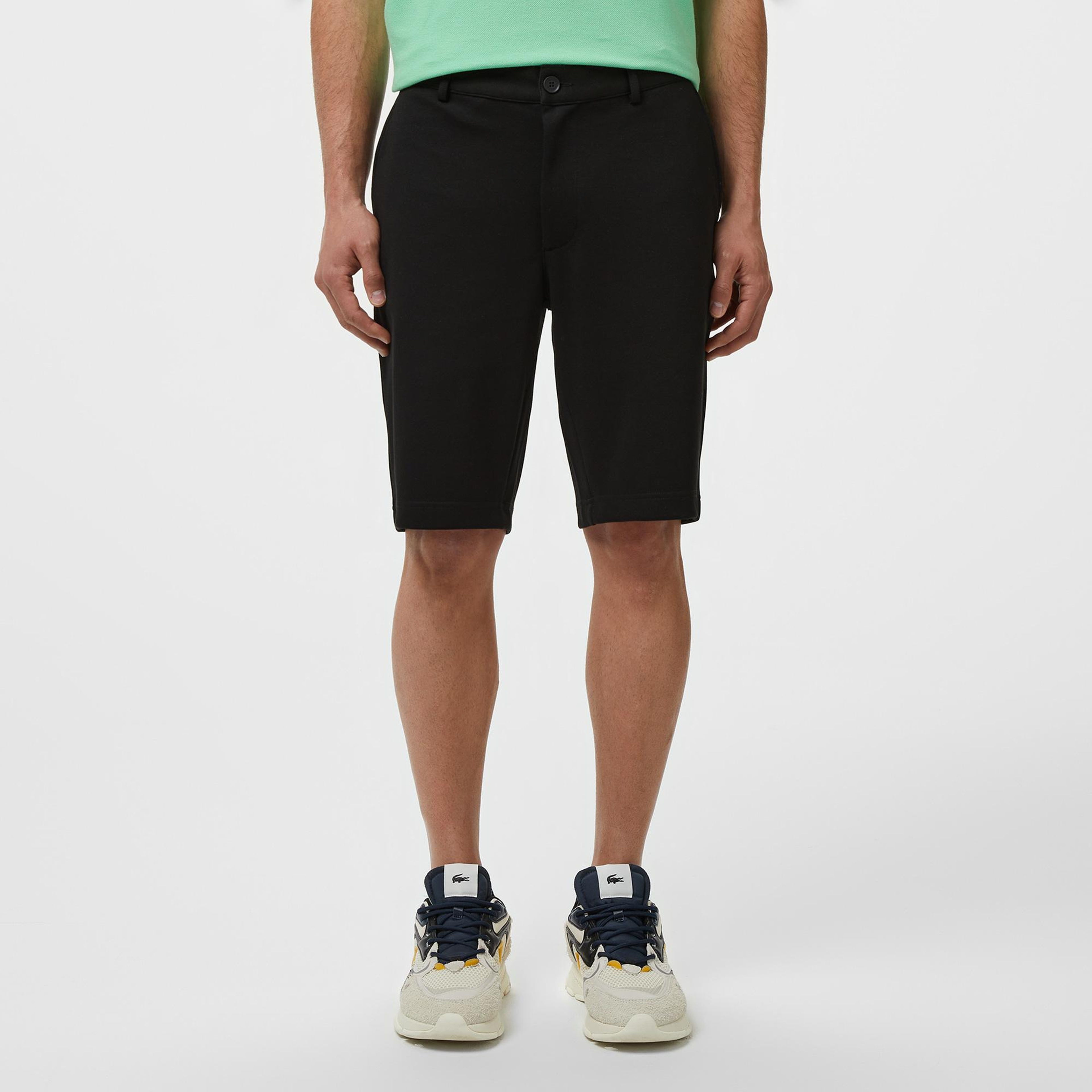 Erkek Tapered Fit Siyah Bermuda Şort