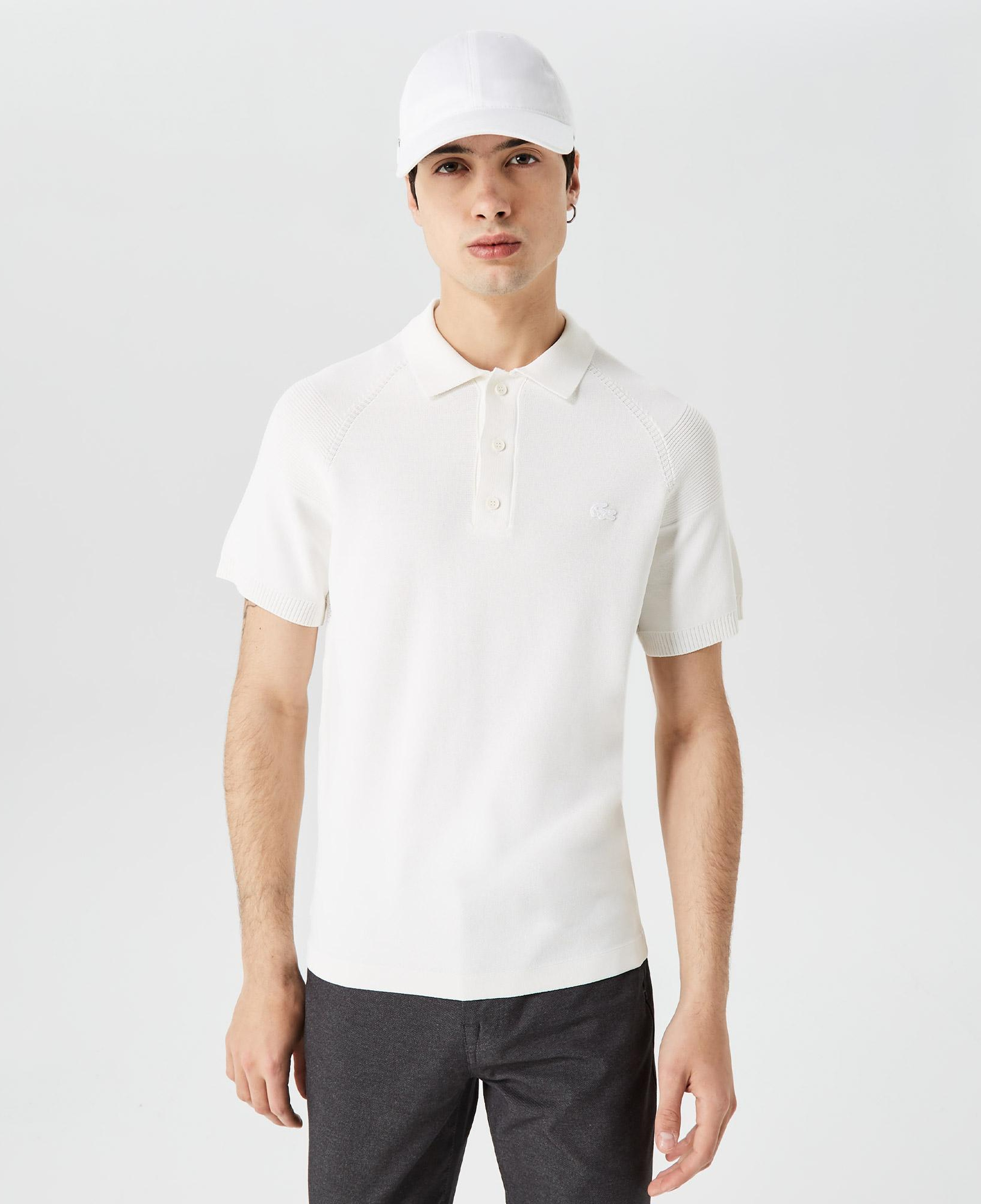 Erkek Regular Fit Kısa Kollu Polo Yaka Beyaz Triko