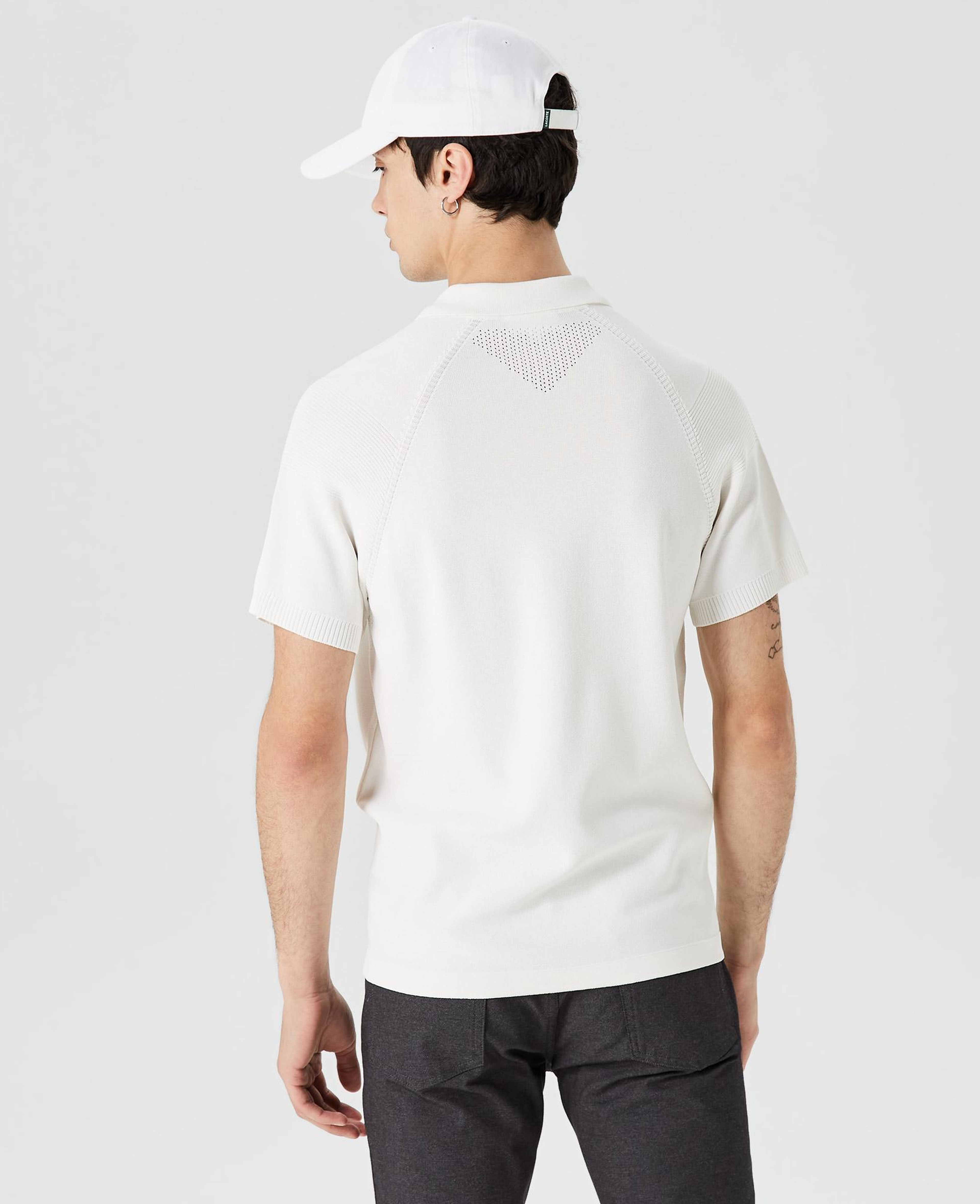 Erkek Regular Fit Kısa Kollu Polo Yaka Beyaz Triko