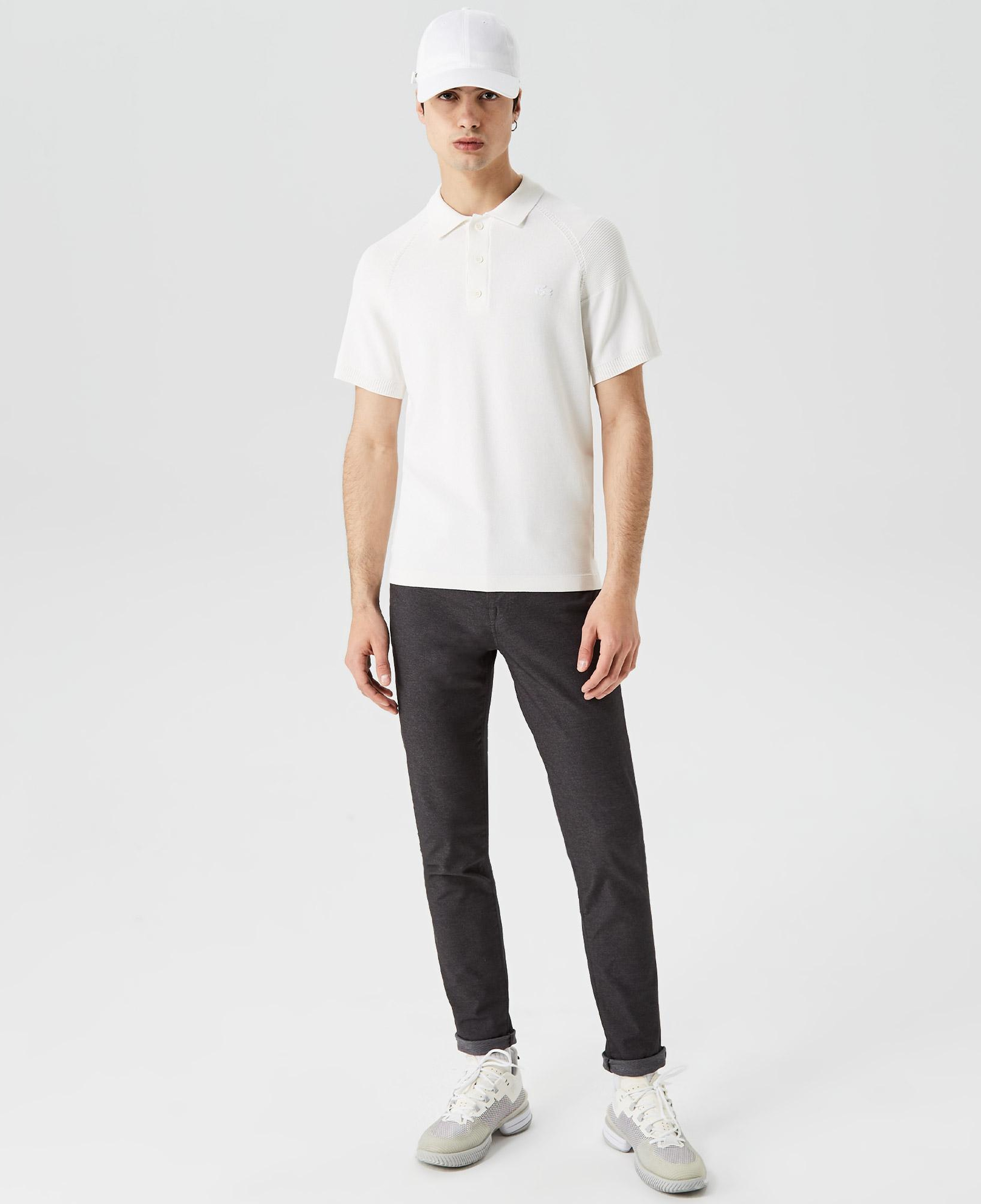 Erkek Regular Fit Kısa Kollu Polo Yaka Beyaz Triko