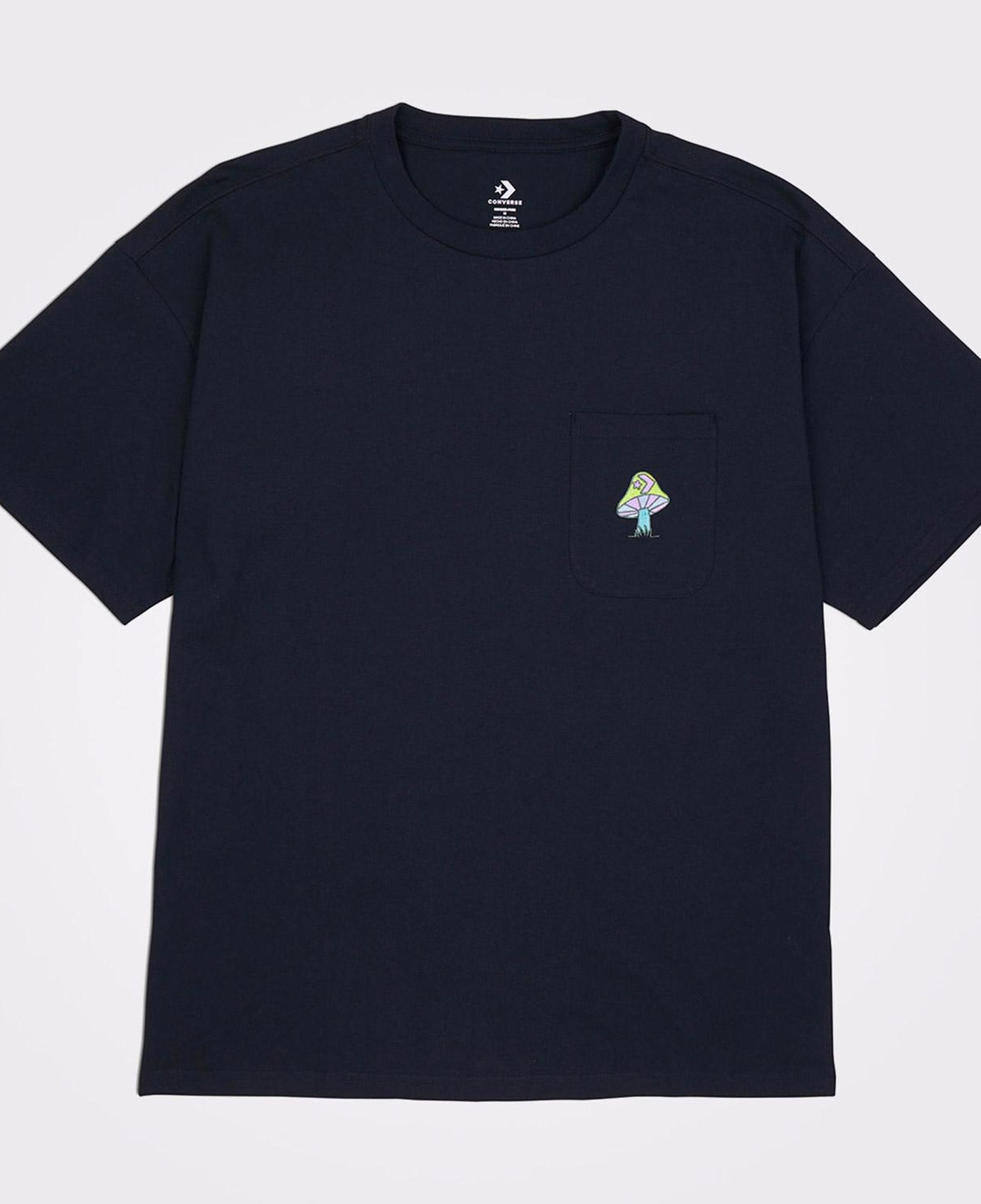 Converse Mushroom Oversize Fit Erkek Siyah T-Shirt