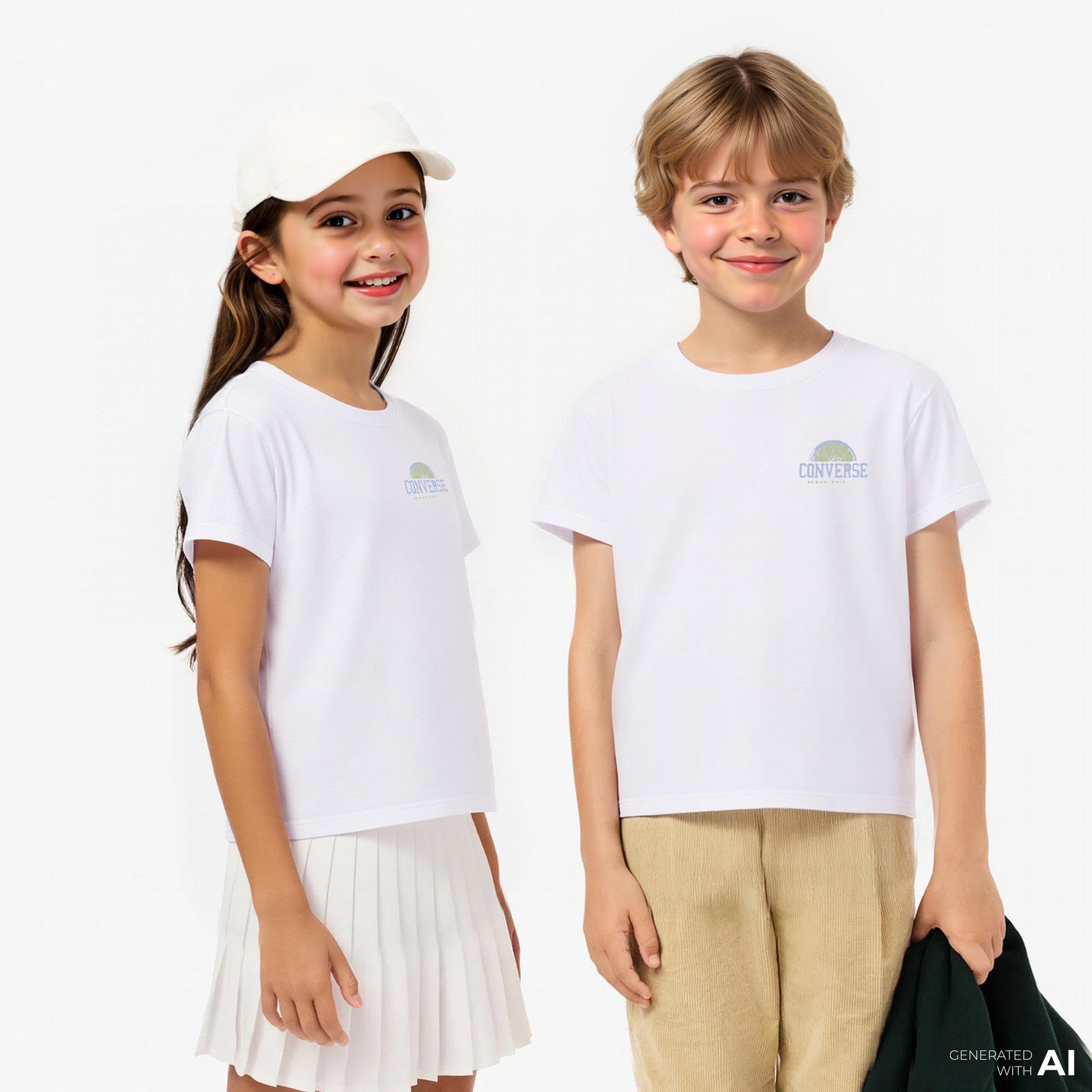 Converse Boxy Çocuk Beyaz T-Shirt