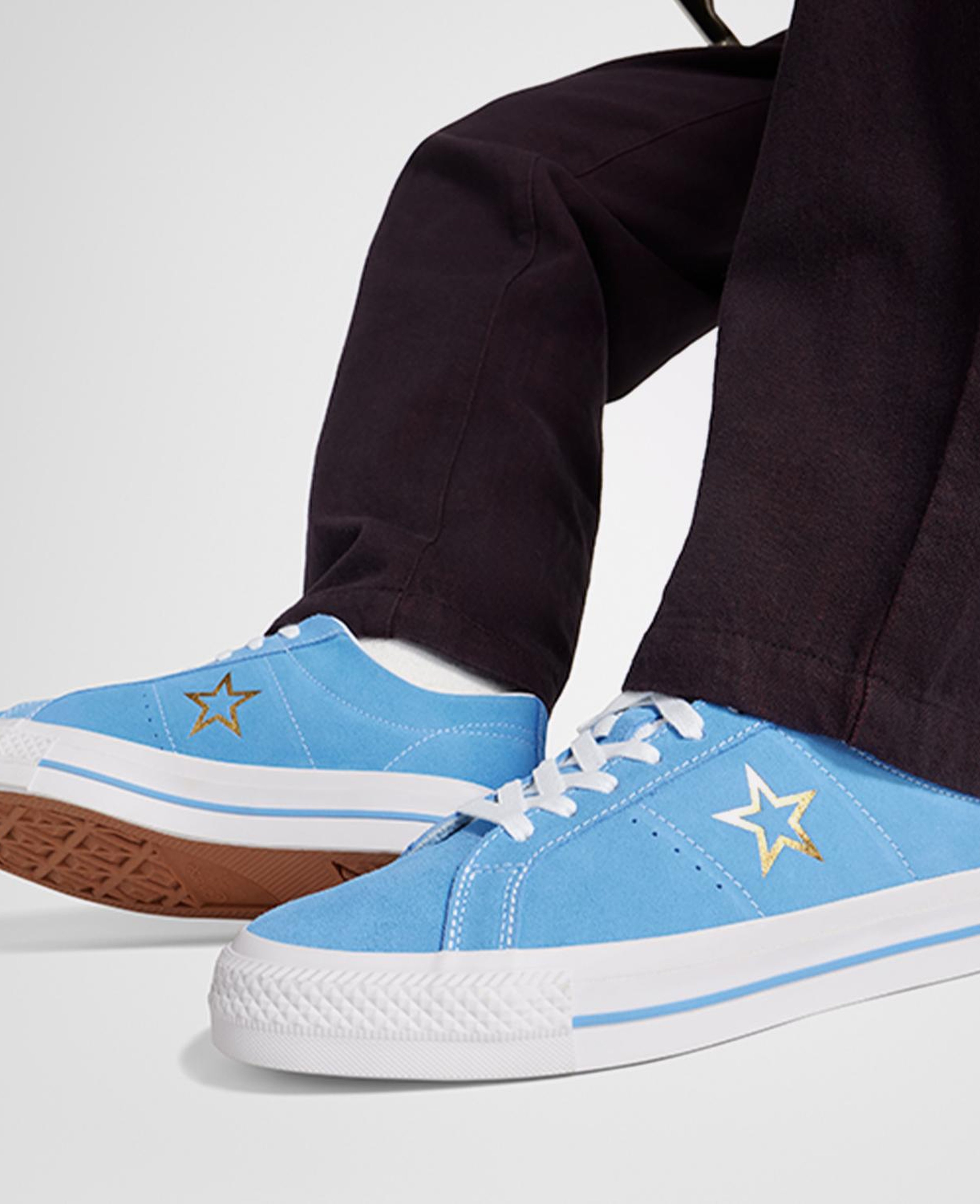 Converse Cons One Star Pro Suede Unisex Mavi Deri Sneaker
