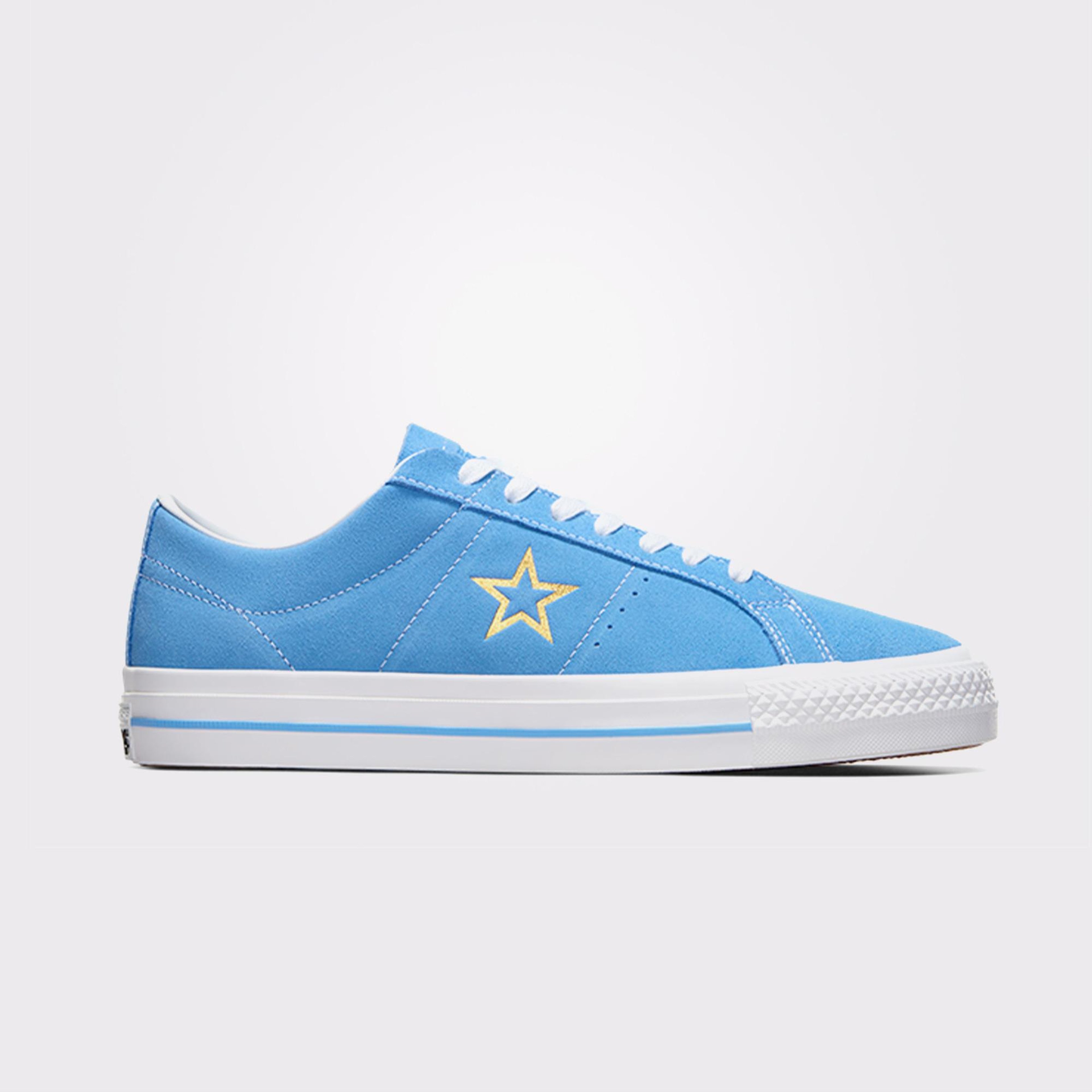 Converse Cons One Star Pro Suede Unisex Mavi Deri Sneaker