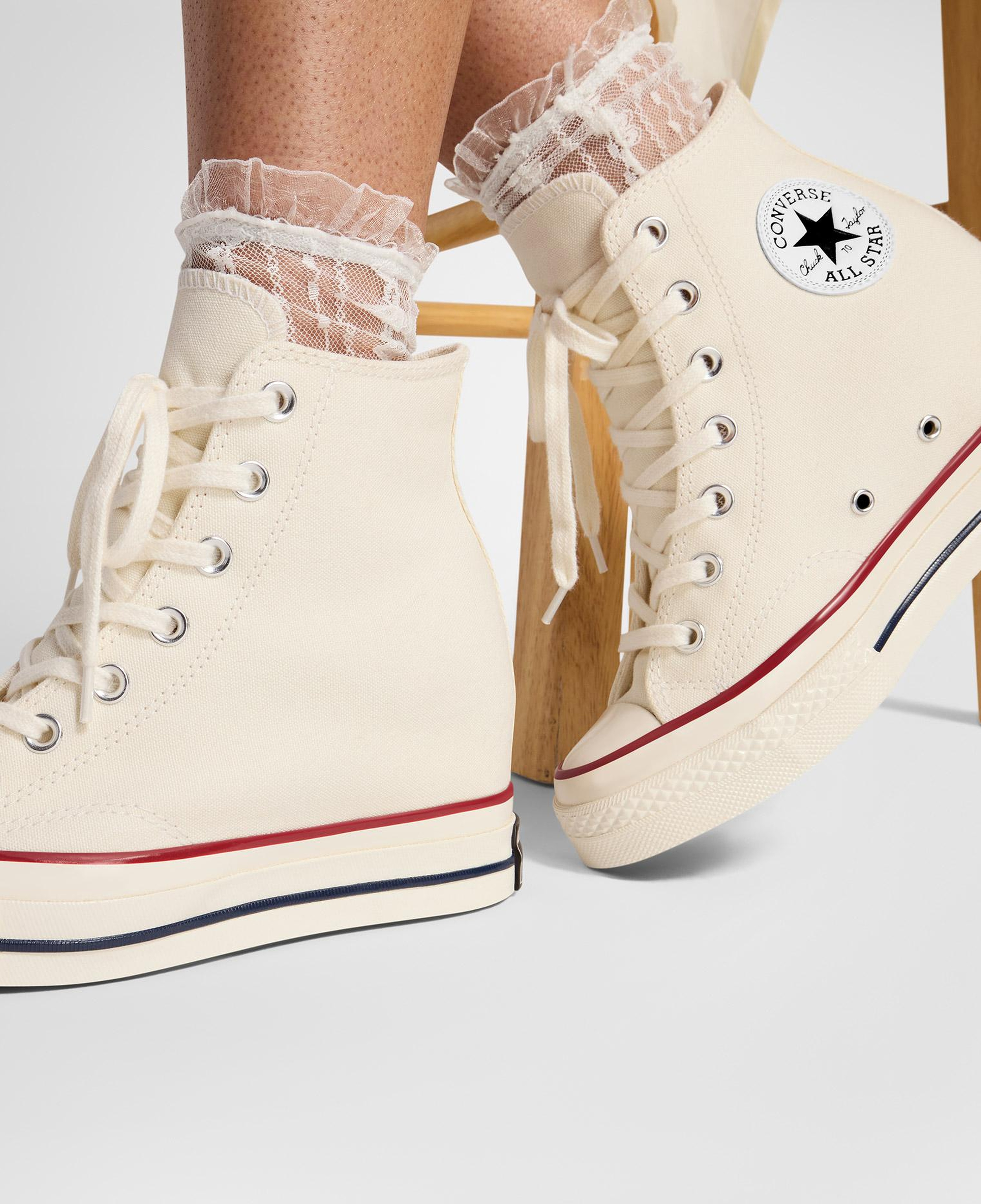 Converse Chuck 70 Wedge Unisex Krem Platform Sneaker