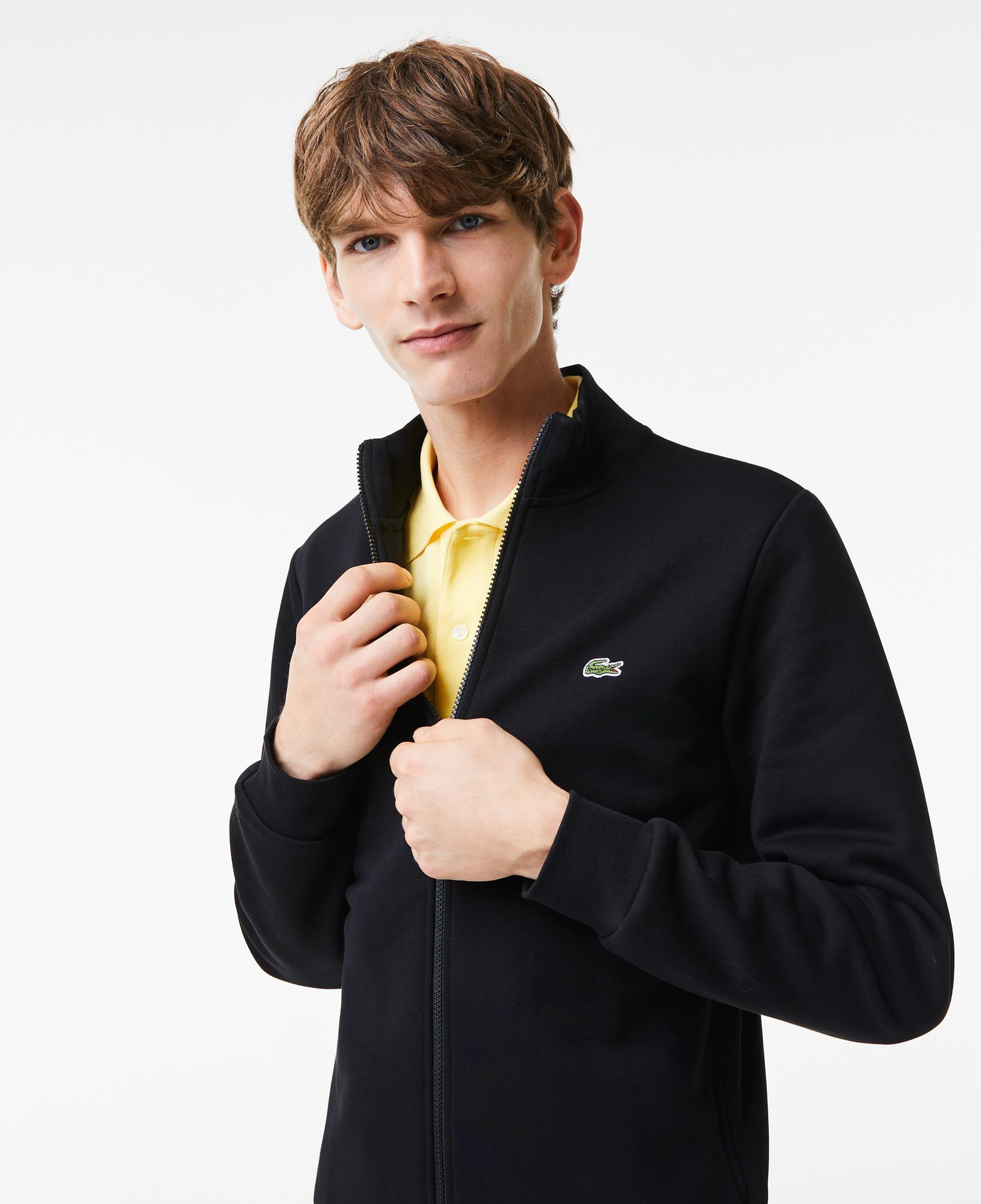 Erkek Regular Fit Fermuarlı Siyah Sweatshirt