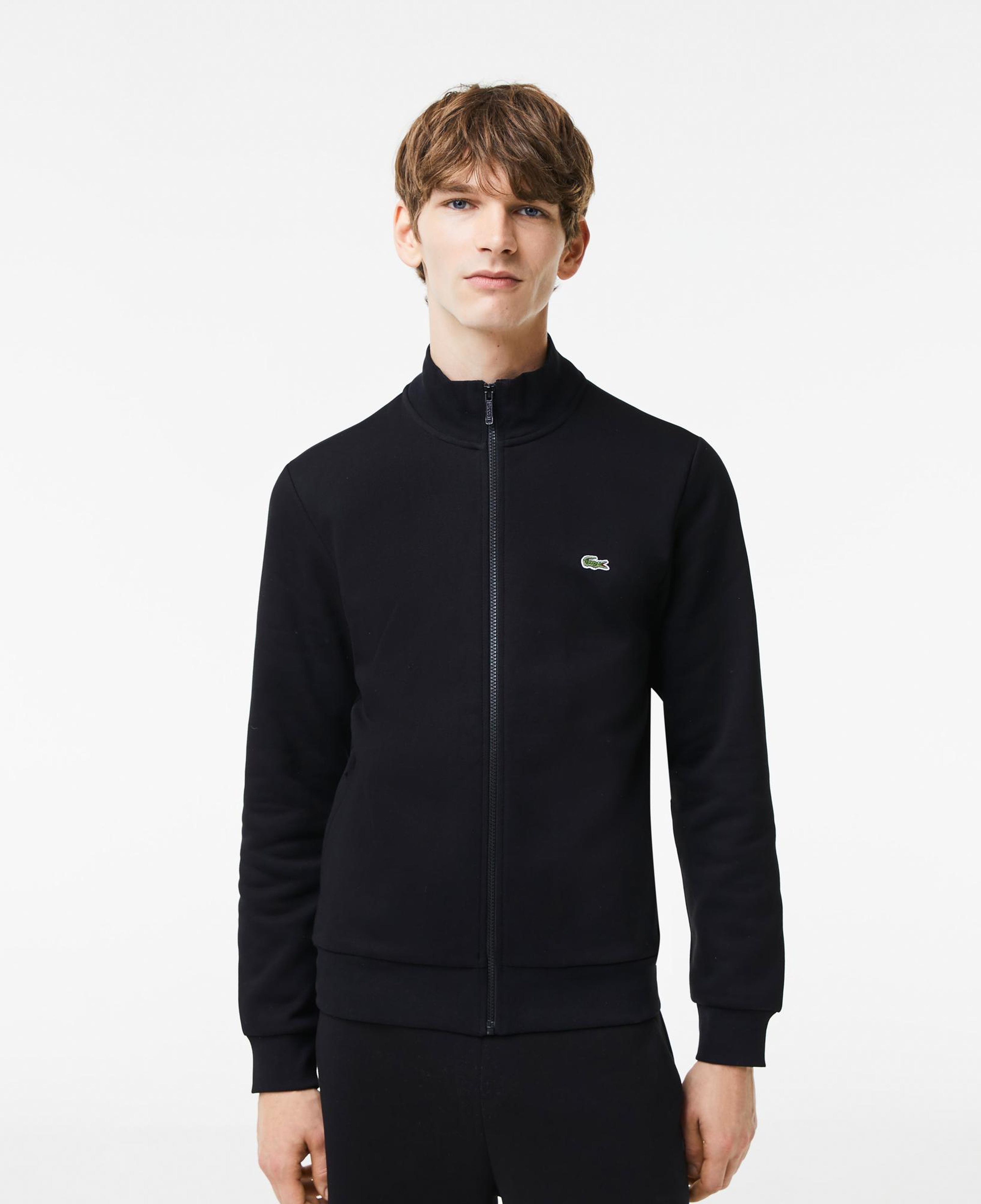 Erkek Regular Fit Fermuarlı Siyah Sweatshirt