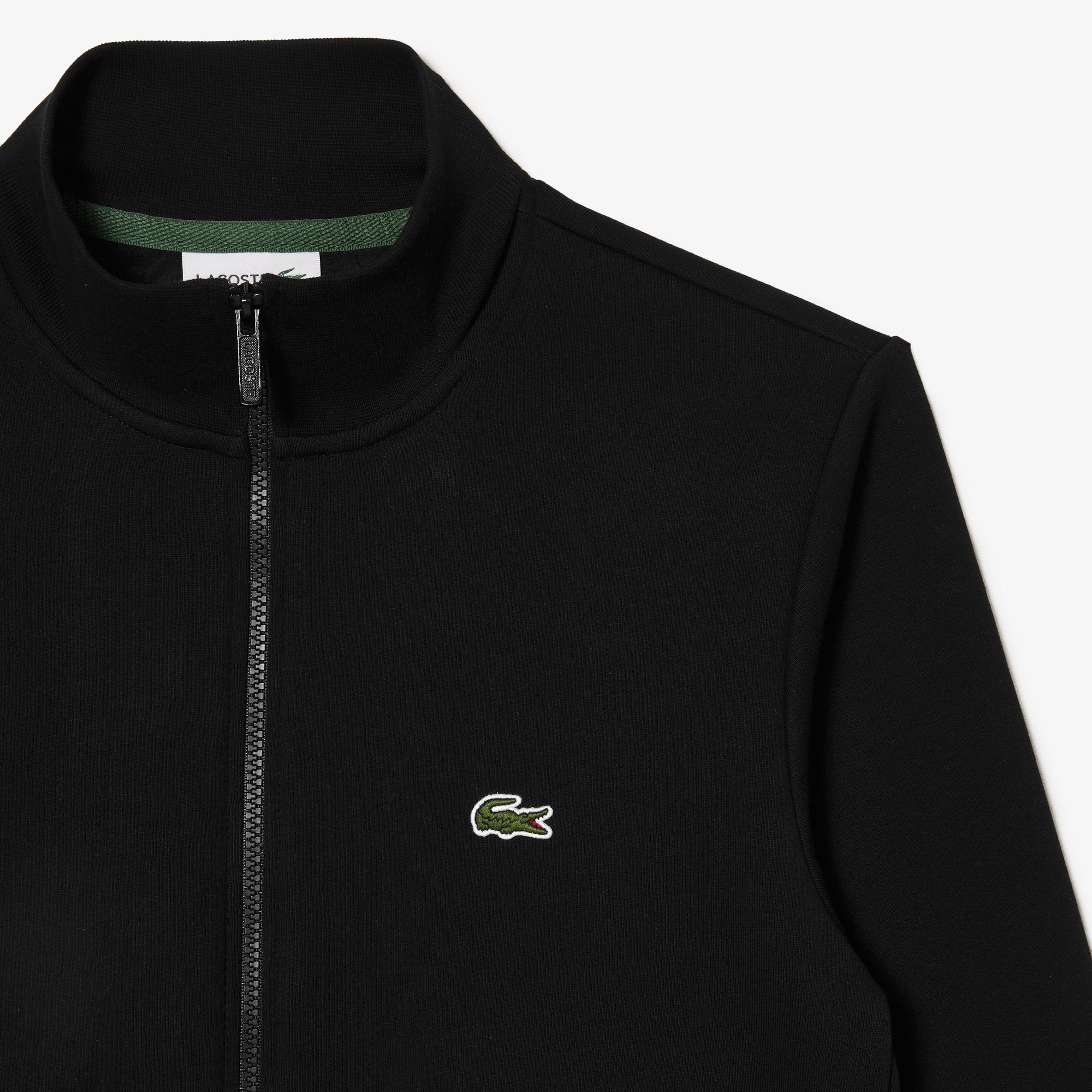 Erkek Regular Fit Fermuarlı Siyah Sweatshirt