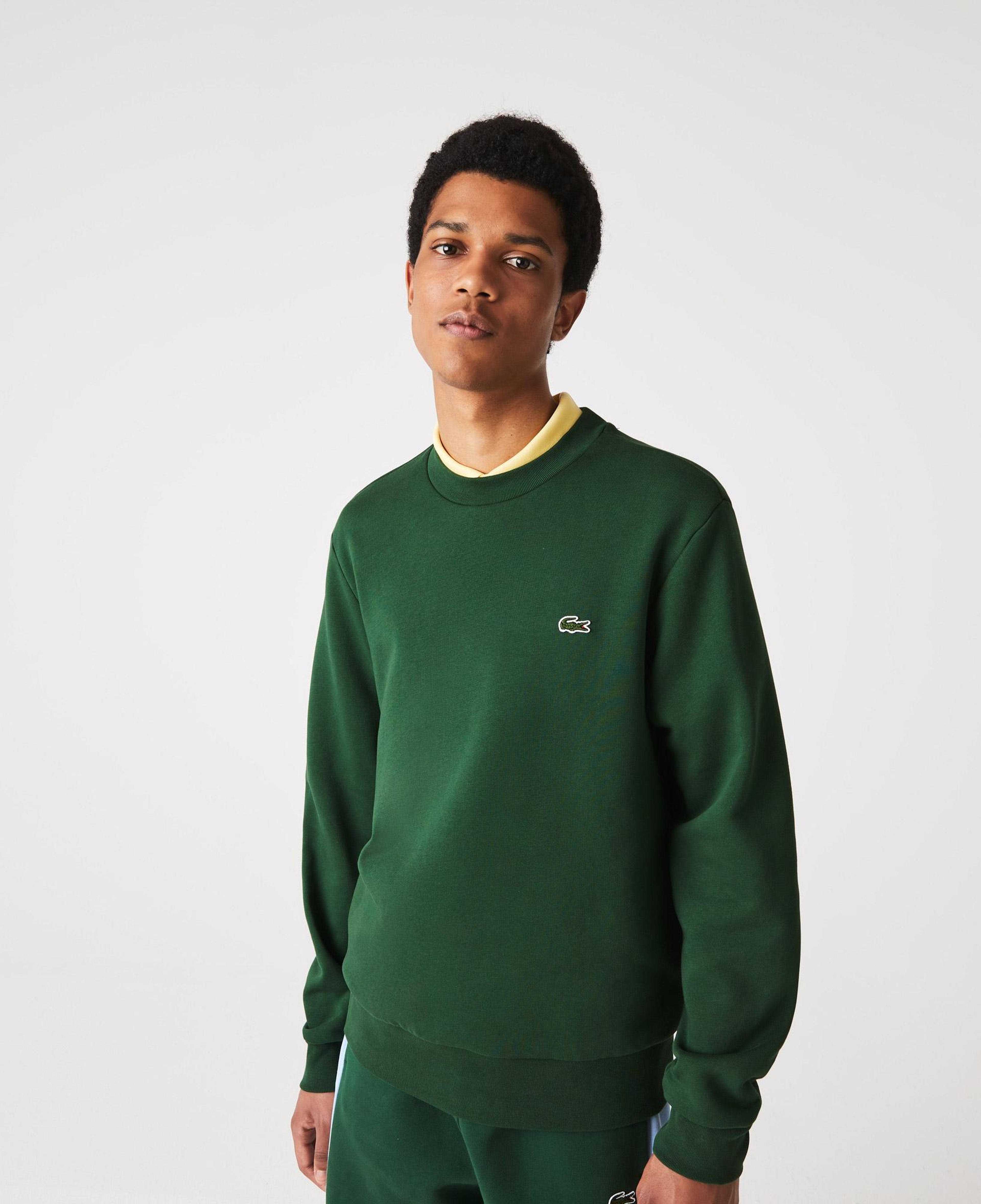 Erkek Classic Fit Bisiklet Yaka Yeşil Sweatshirt