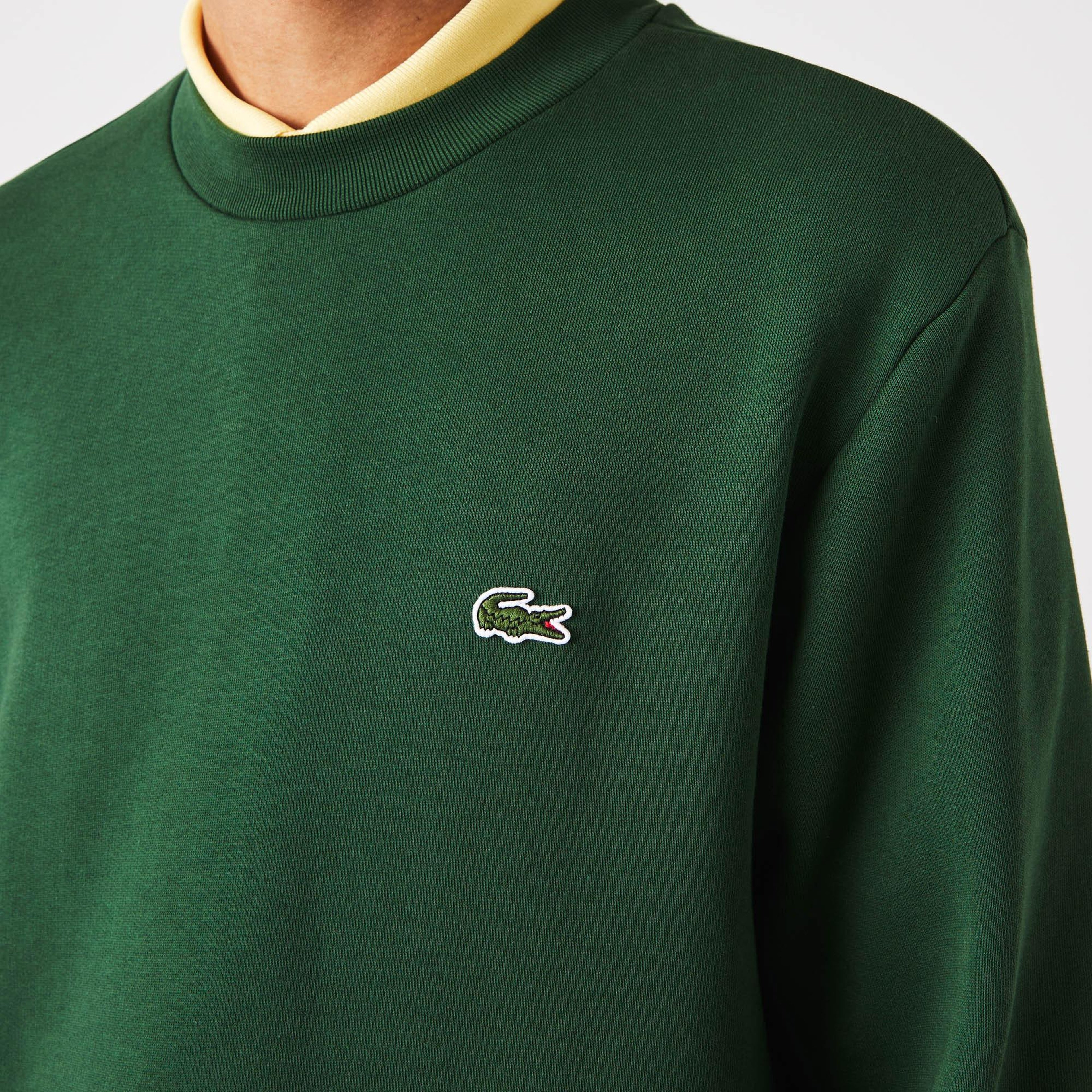 Erkek Classic Fit Bisiklet Yaka Yeşil Sweatshirt
