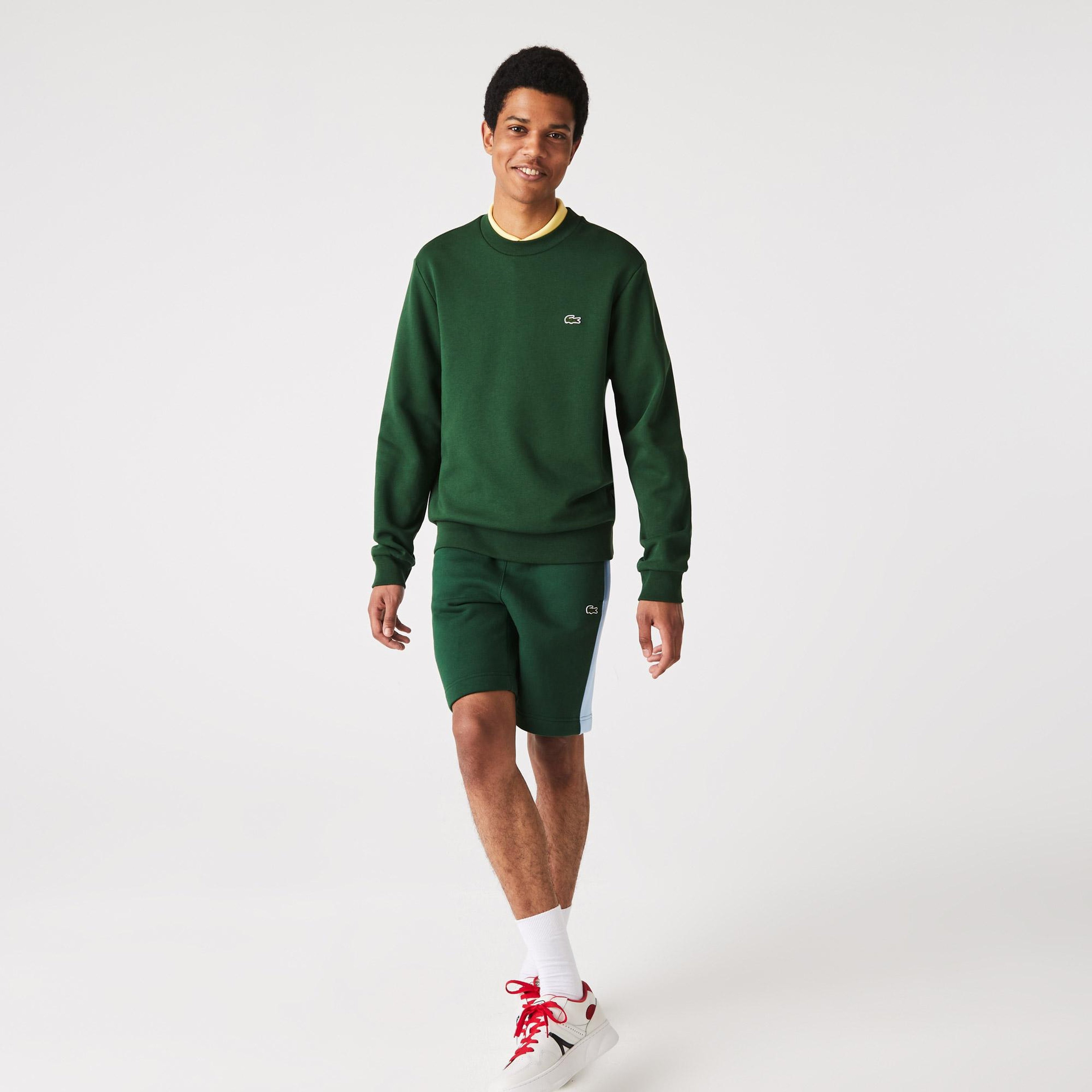 Erkek Classic Fit Bisiklet Yaka Yeşil Sweatshirt
