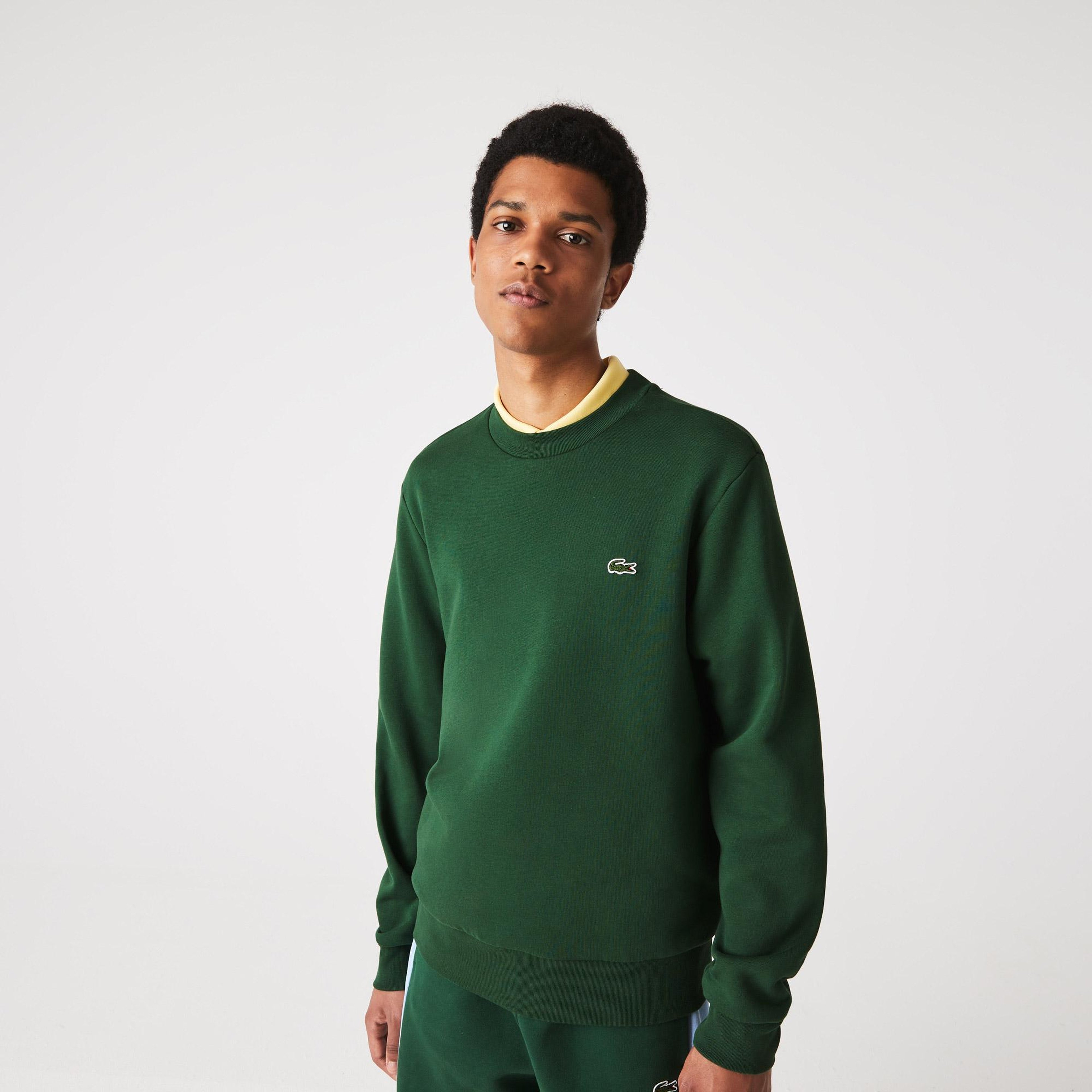 Erkek Classic Fit Bisiklet Yaka Yeşil Sweatshirt