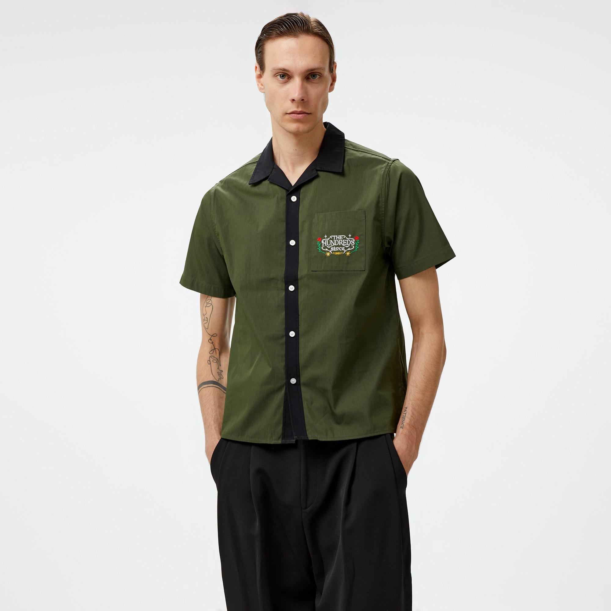 The Hundreds Giles SS Woven Erkek Yeşil Gömlek