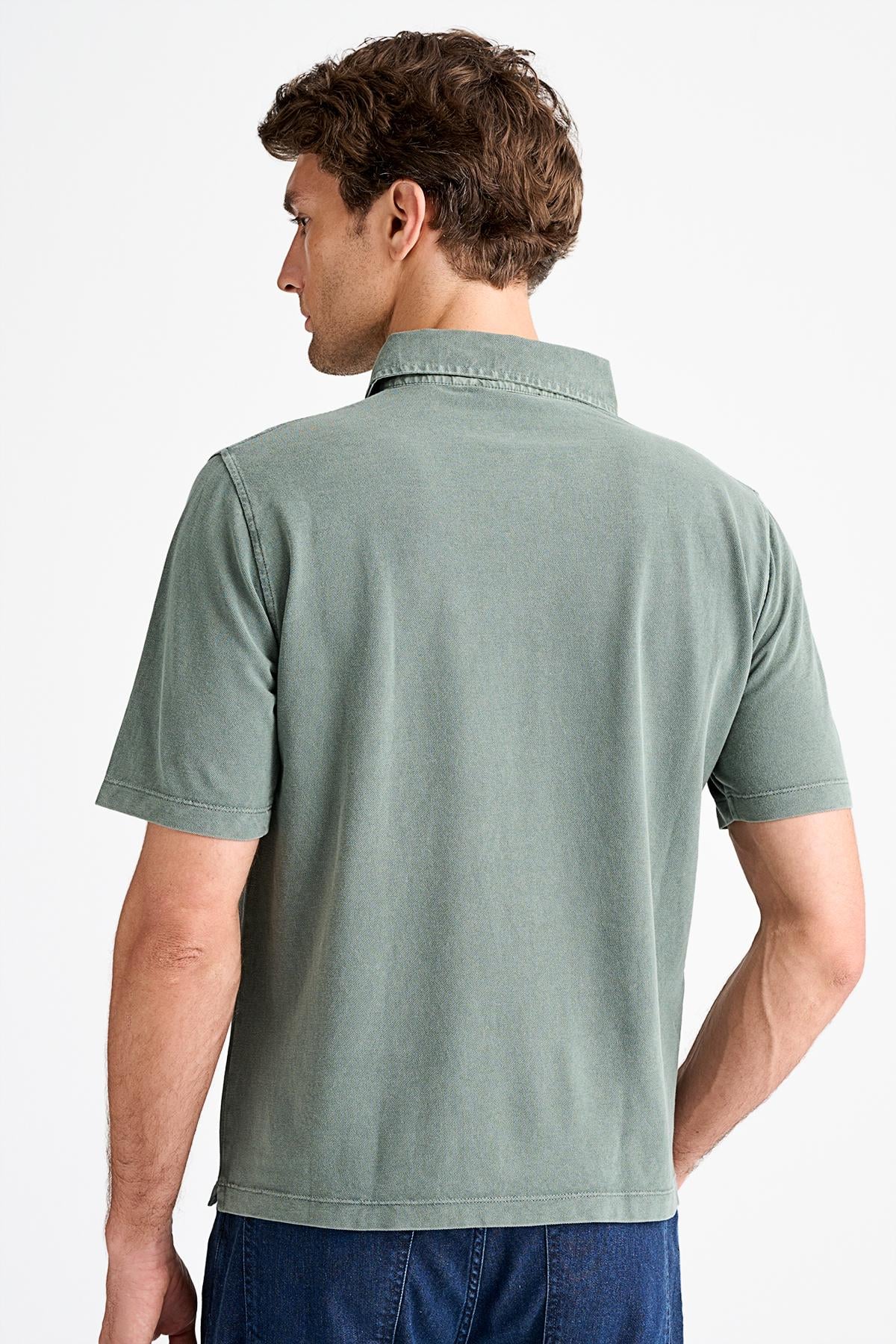 Erkek Yeşil Pike Polo Yaka T-Shirt
