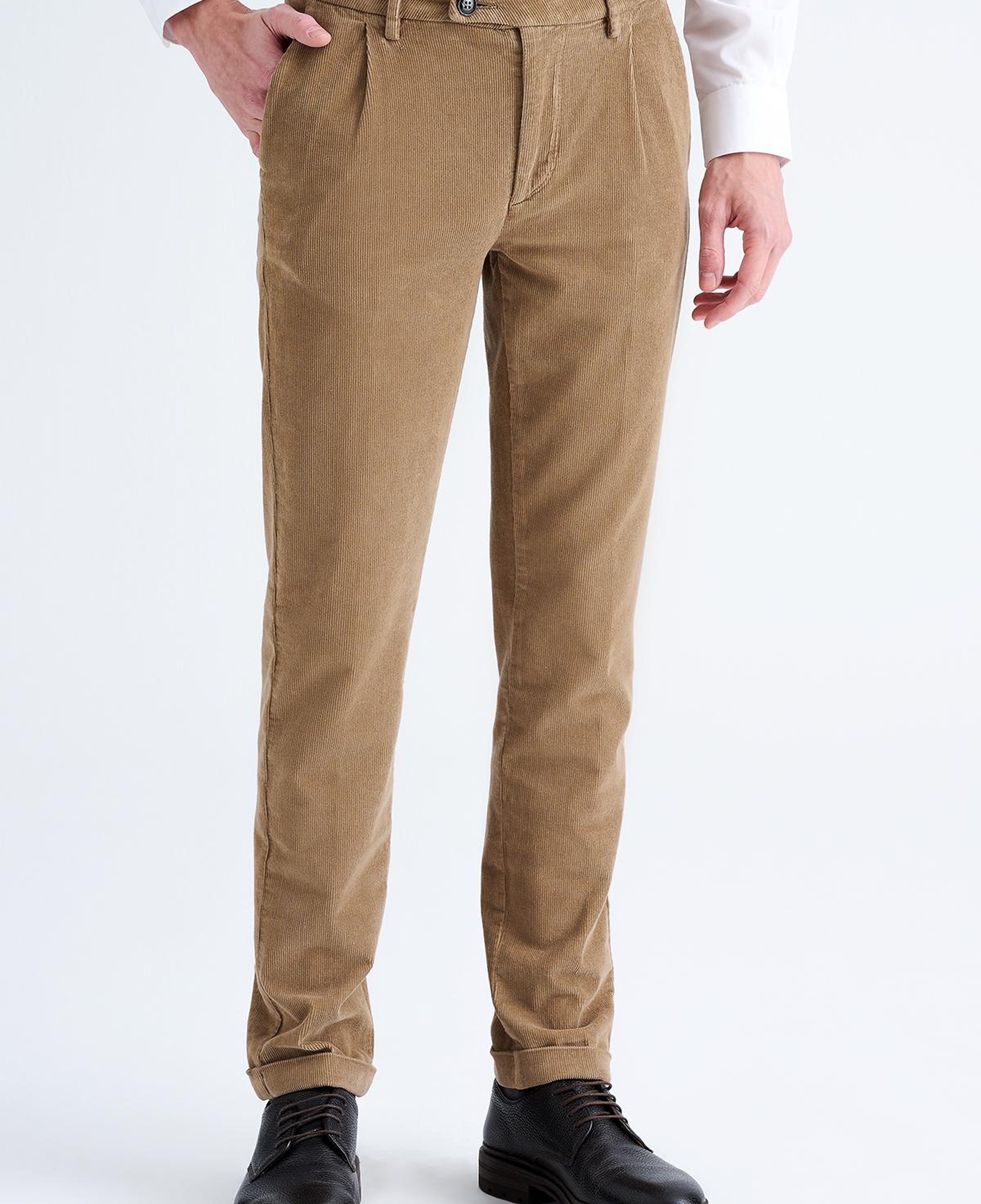 Erkek Haki Kadife Chino Pantolon