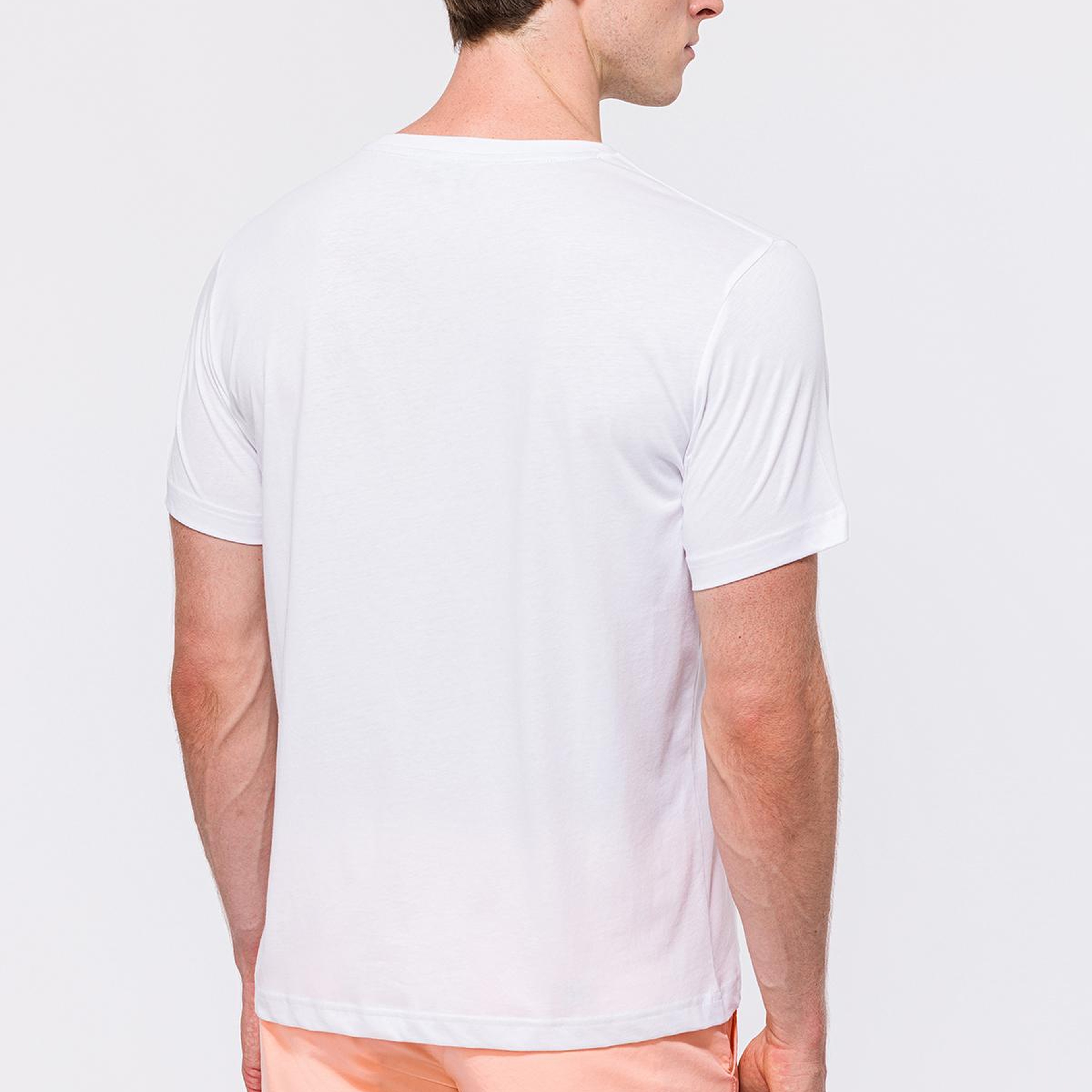 Erkek Beyaz Organik Pamuklu Bisiklet Yaka T-Shirt