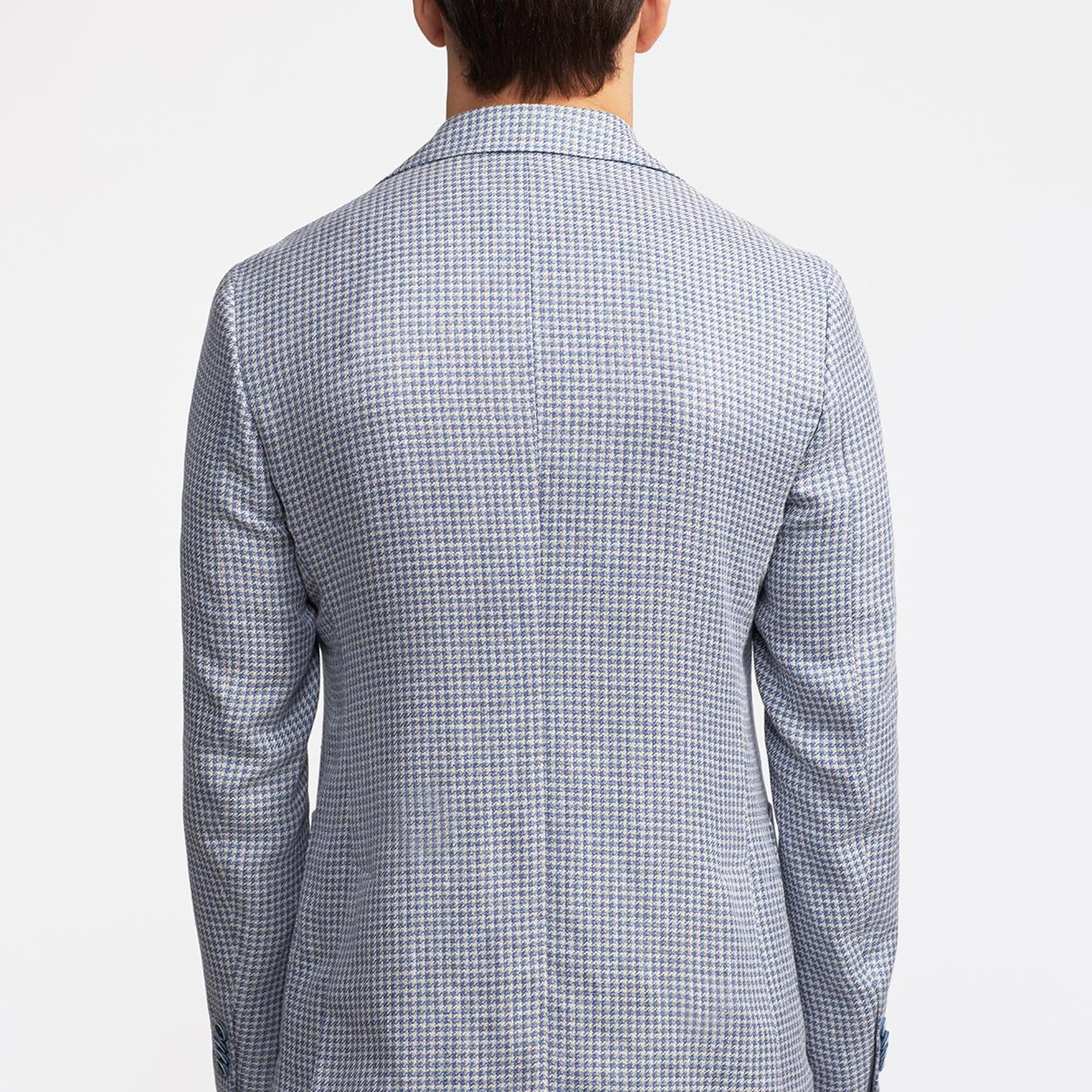 Erkek Mavi Vitale Barberis Keten İpek Karışımlı Casual Ceket