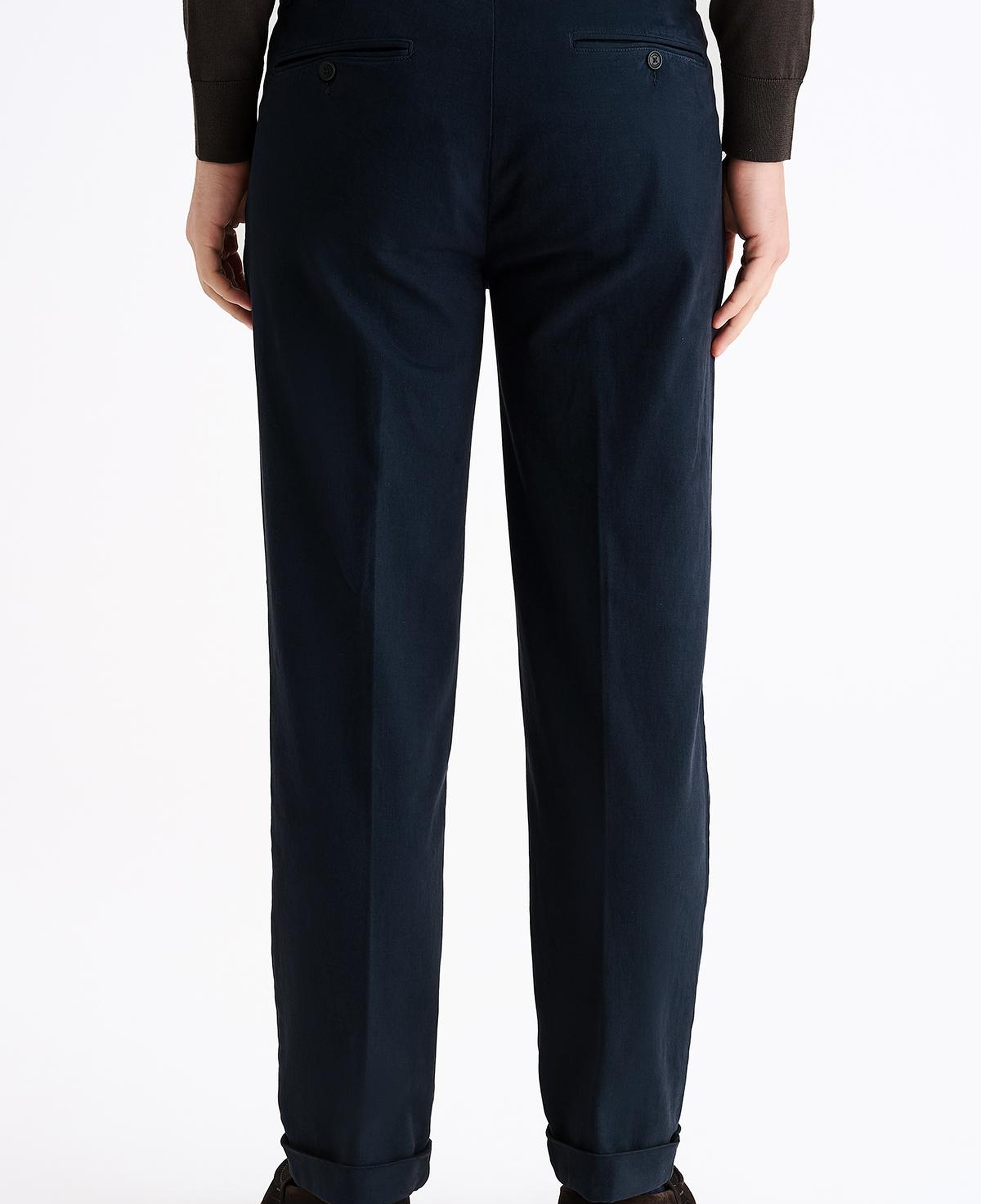 Erkek Mavi Kaşmir Gabardin Chino Pantolon