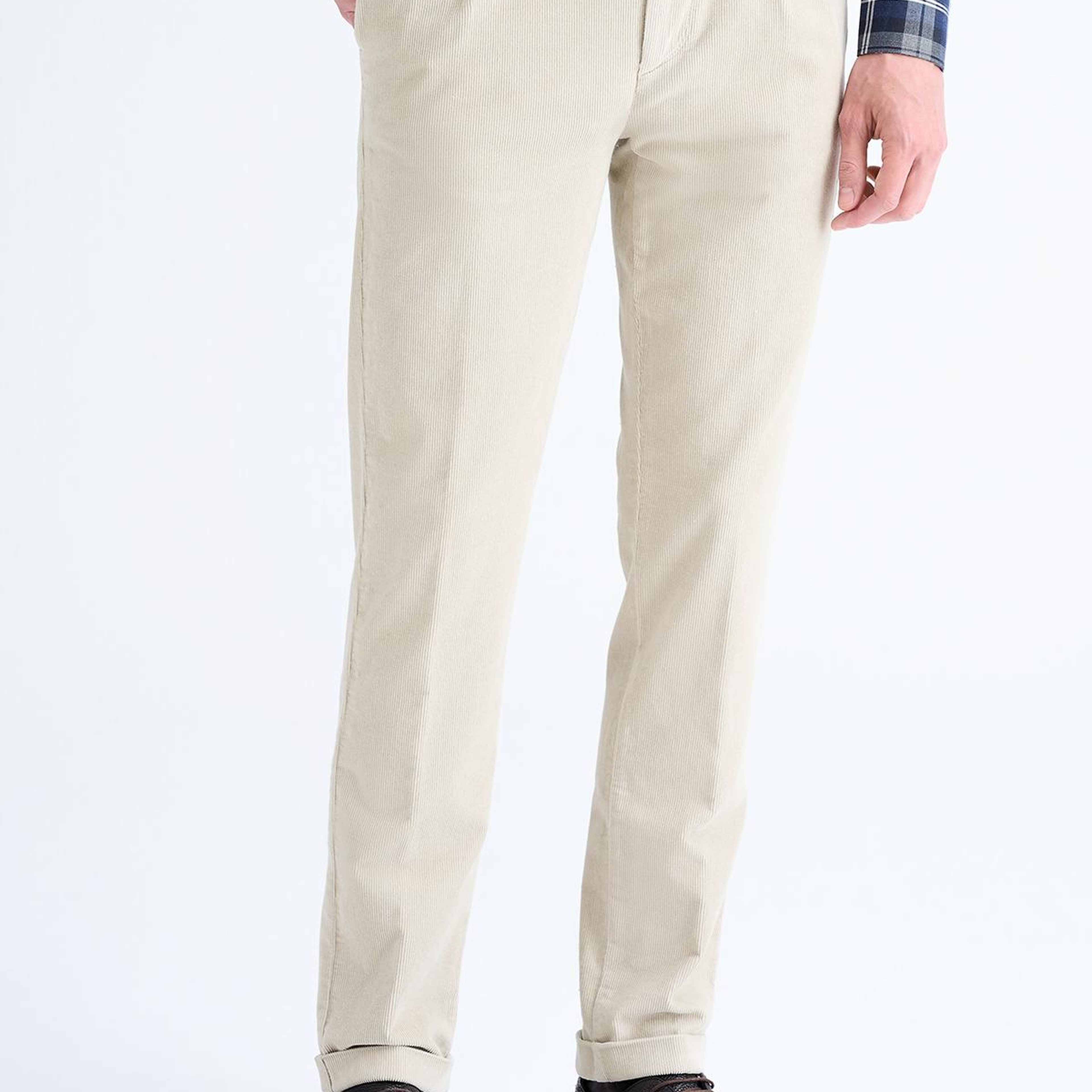 Erkek Bej Kadife Chino Pantolon